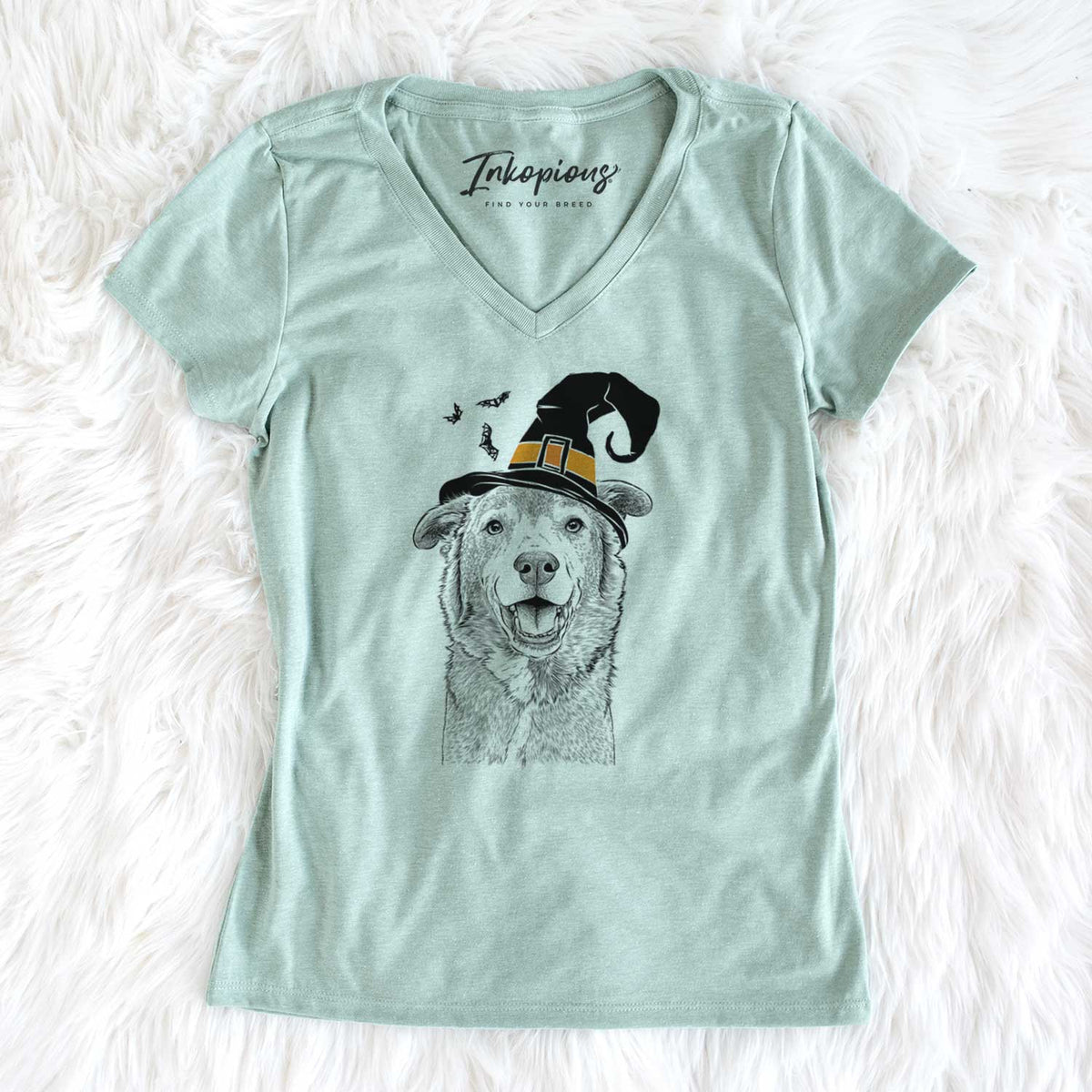 Witch Logan the Rescue Mutt - Women's V-neck Shirt