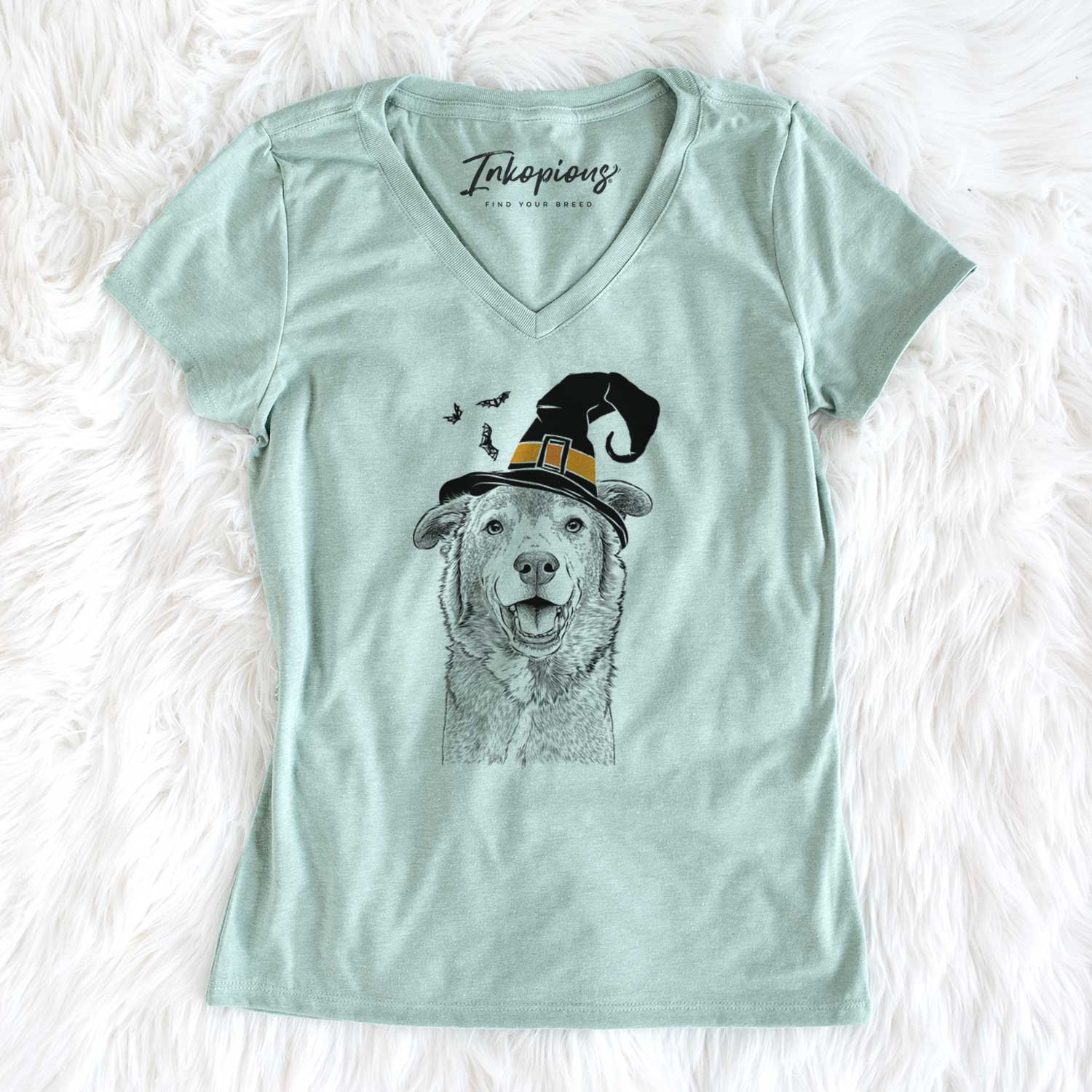 Witch Logan the Rescue Mutt - Women's V-neck Shirt