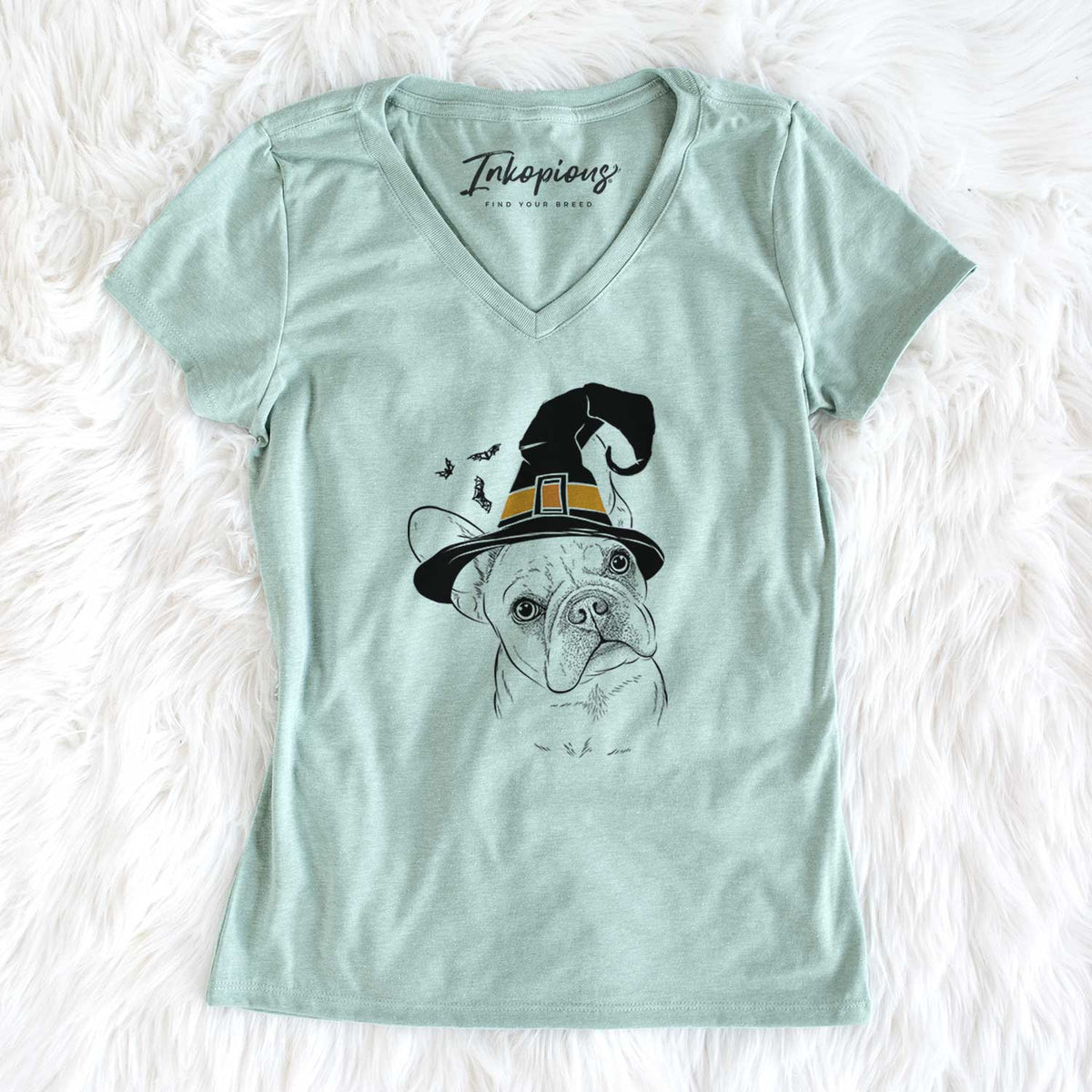 Witch Loki the French Bulldog - Women's V-neck Shirt