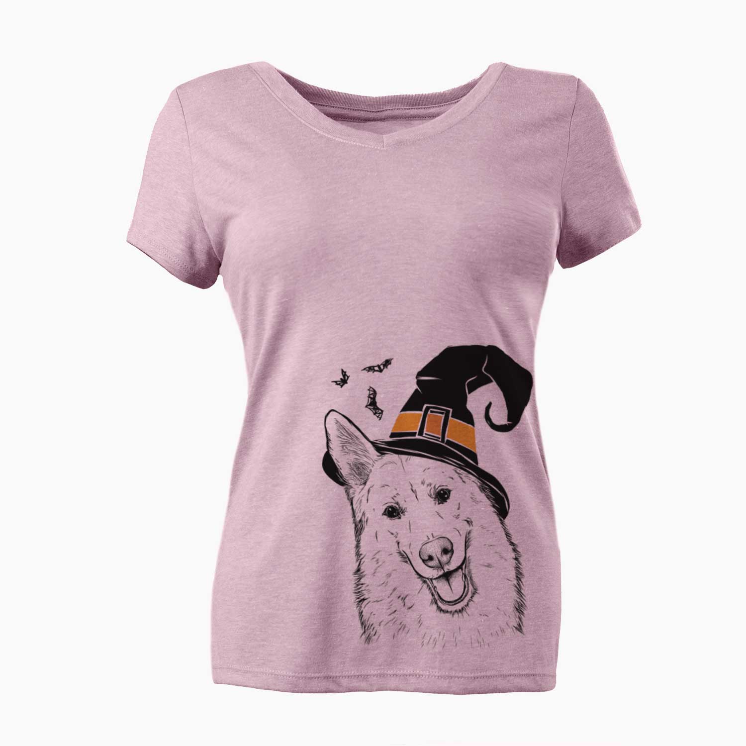 Witch Loki the Husky Shepherd Mix - Women's V-neck Shirt