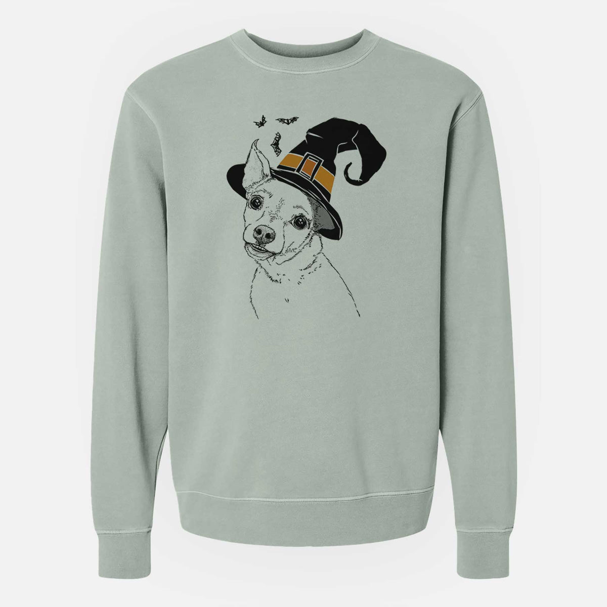 Witch Lola the Chiweenie - Unisex Pigment Dyed Crew Sweatshirt