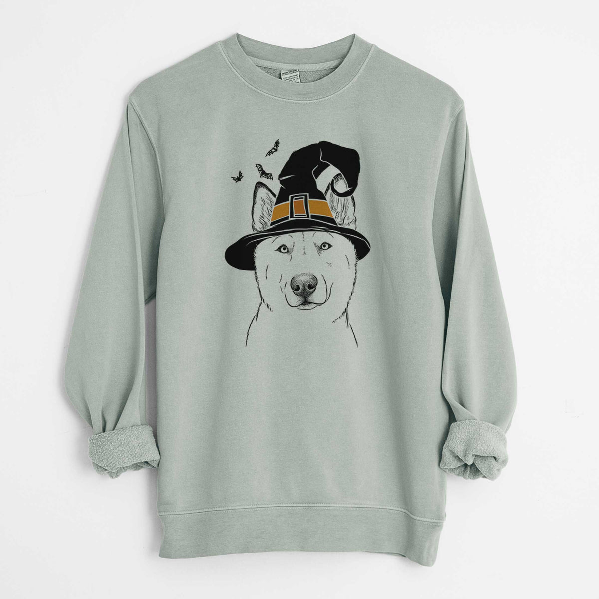 Witch London the Siberian Husky - Unisex Pigment Dyed Crew Sweatshirt