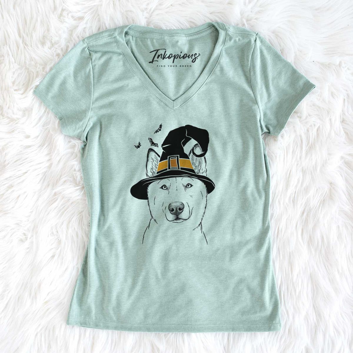 Witch London the Siberian Husky - Women's V-neck Shirt