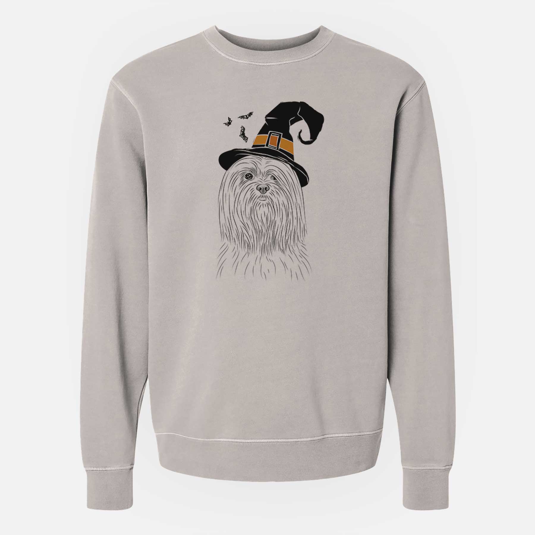 Witch Lorenzo the Lhasa Apso - Unisex Pigment Dyed Crew Sweatshirt