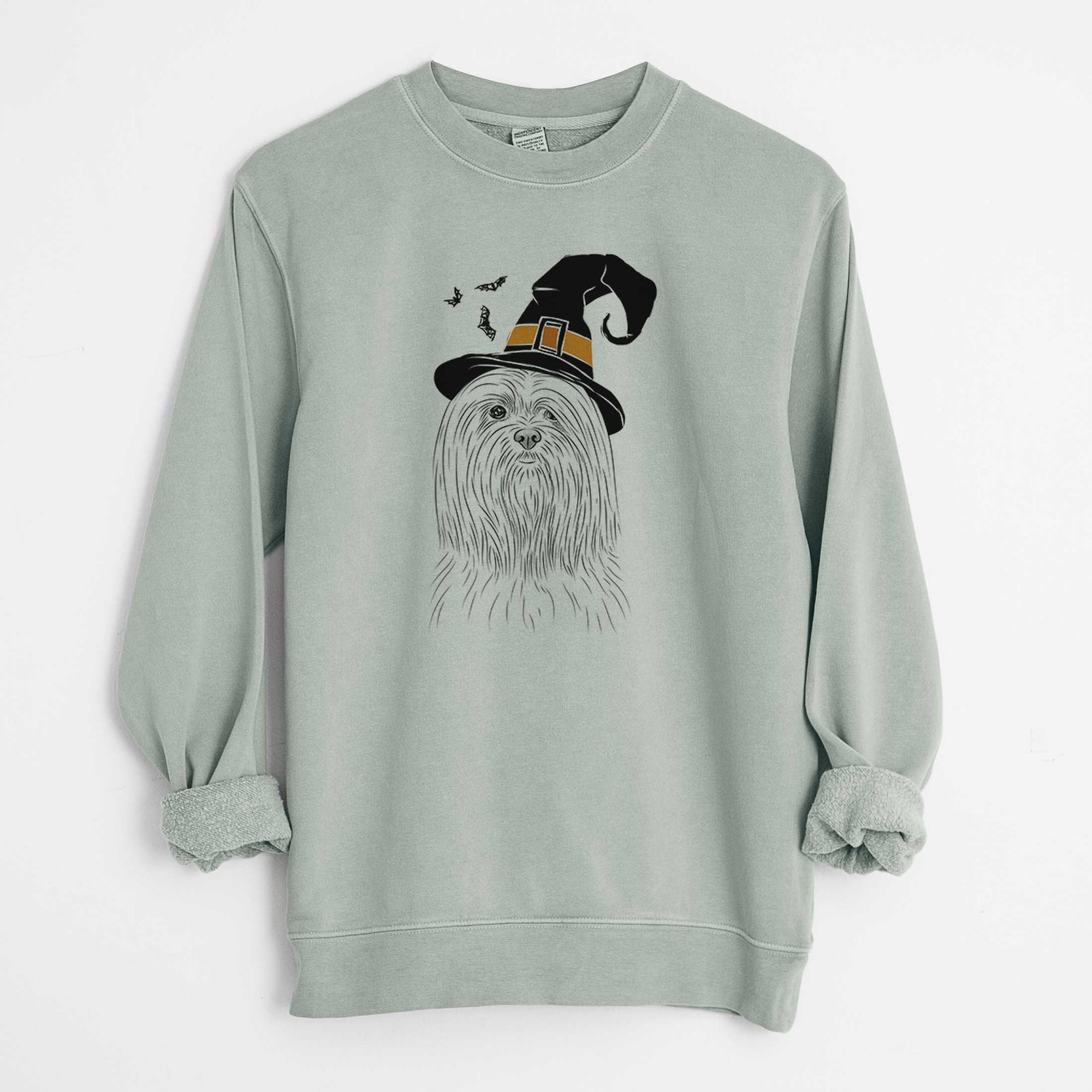 Witch Lorenzo the Lhasa Apso - Unisex Pigment Dyed Crew Sweatshirt