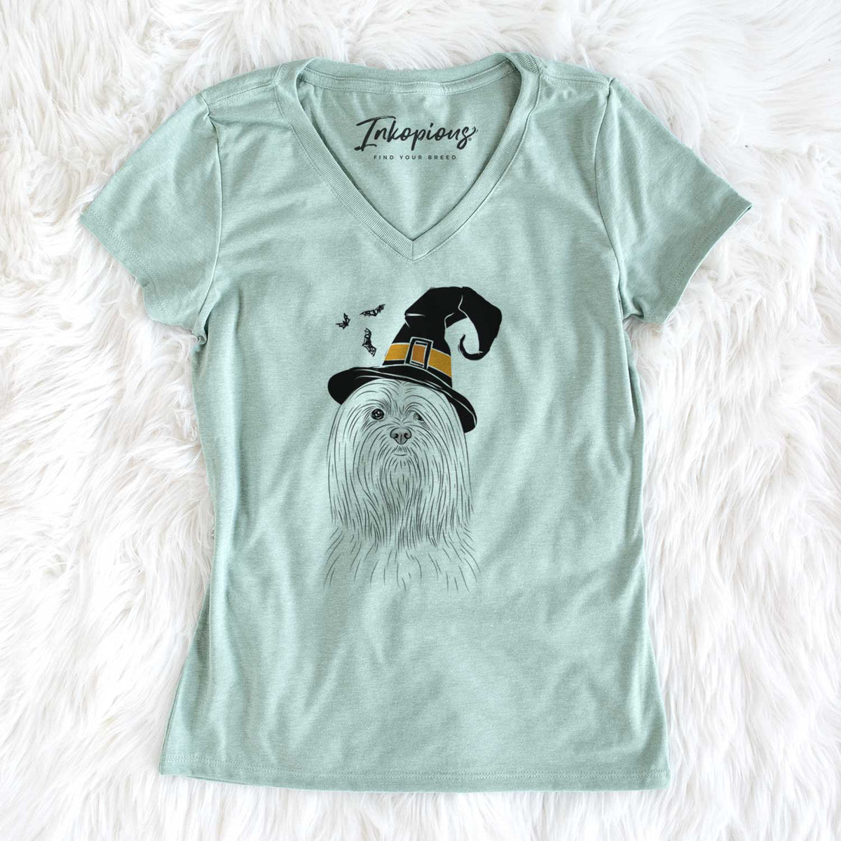 Witch Lorenzo the Lhasa Apso - Women's V-neck Shirt