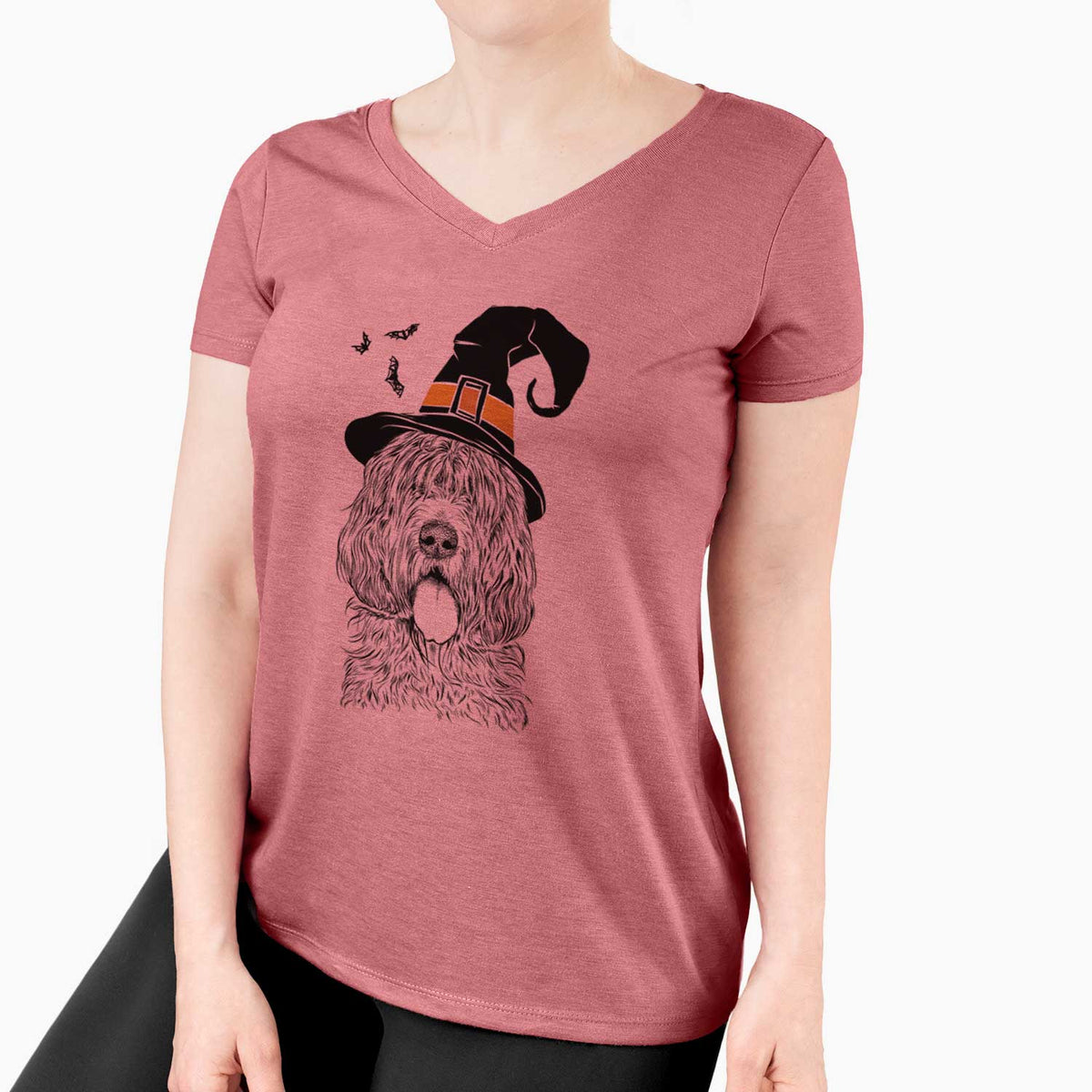 Witch Lou the Otterhound - Women's V-neck Shirt