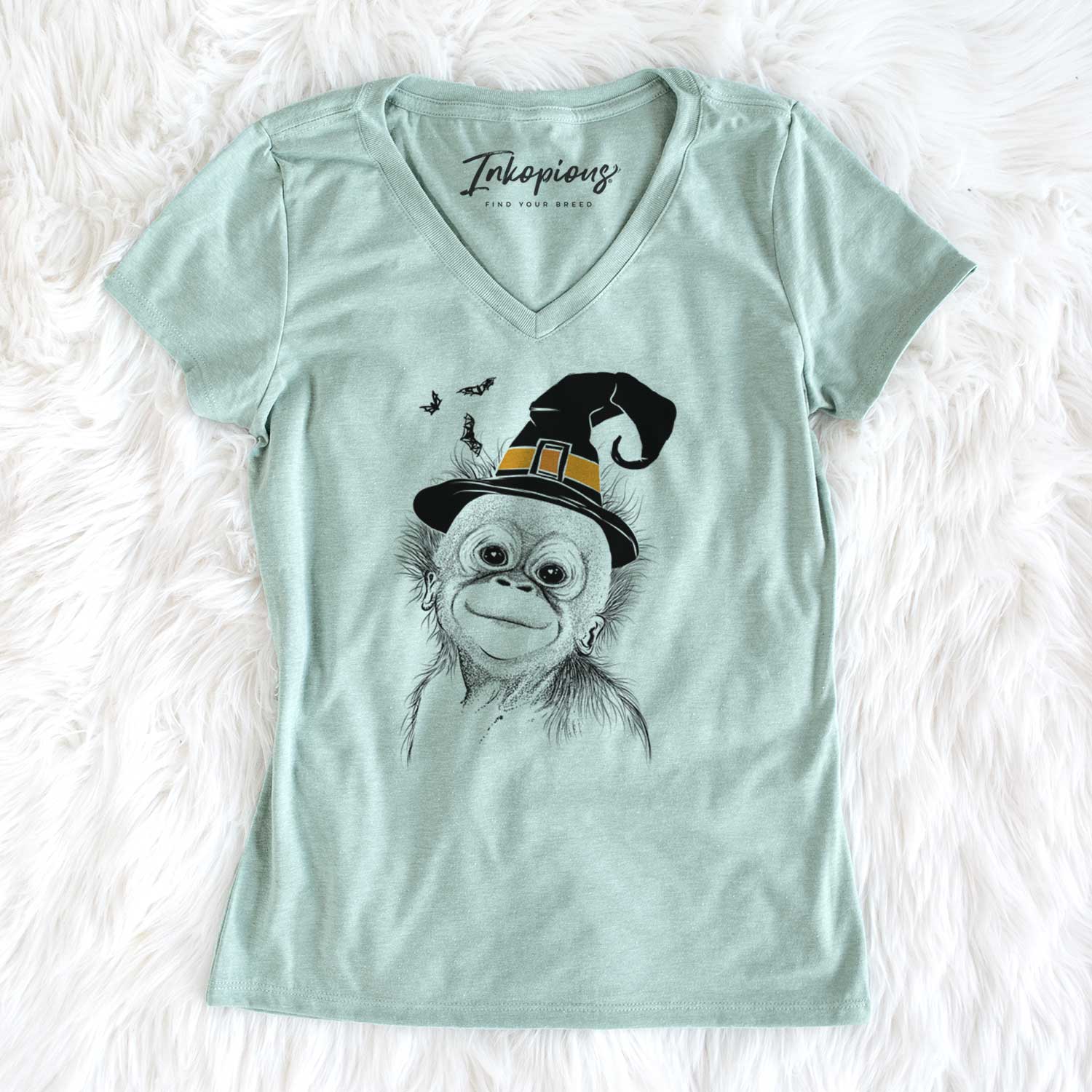 Witch Louie the Baby Orangutan - Women's V-neck Shirt