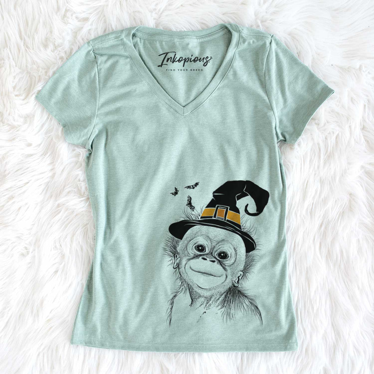 Witch Louie the Baby Orangutan - Women&#39;s V-neck Shirt