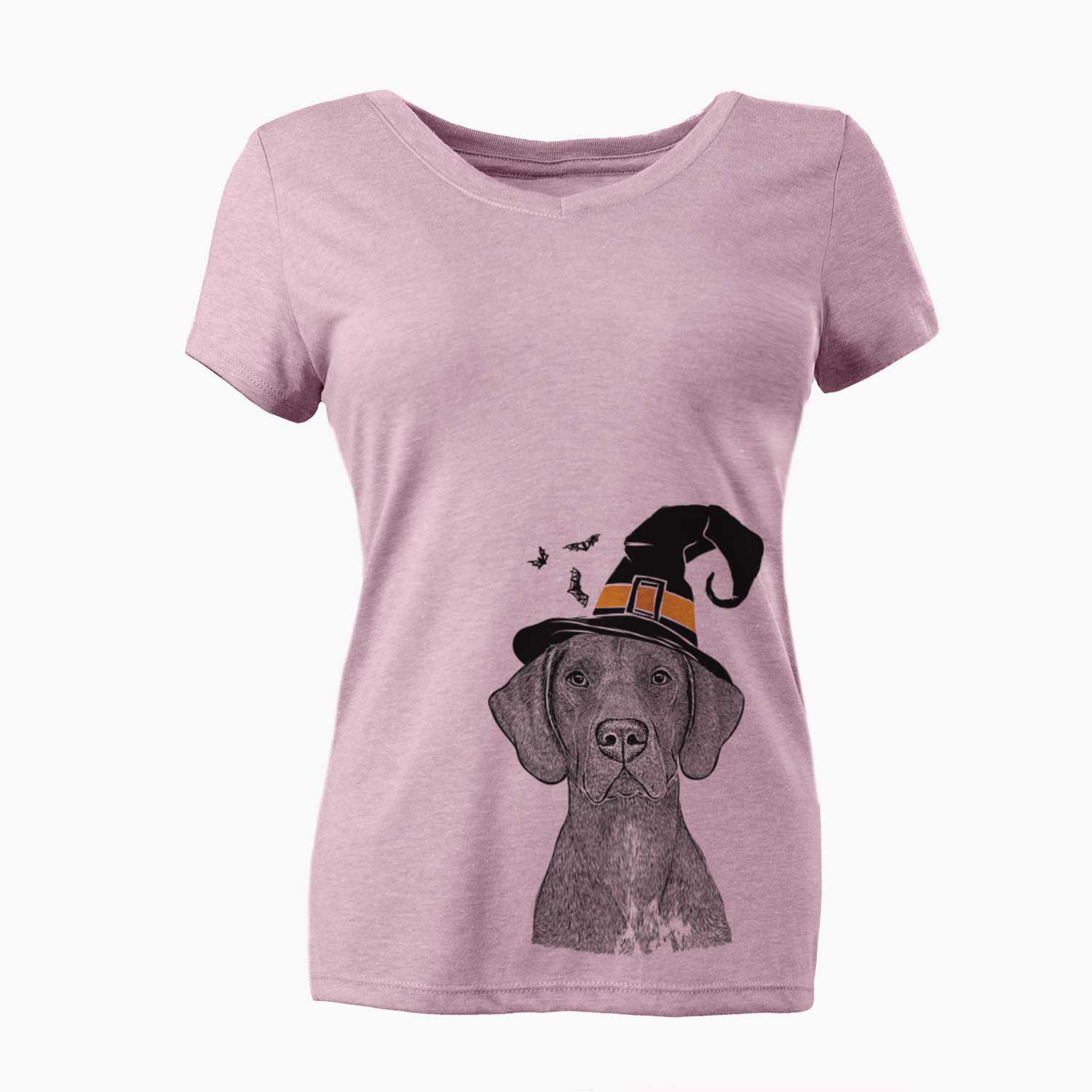 Witch Lucifer the German Shorthaired Pointer - Women's V-neck Shirt