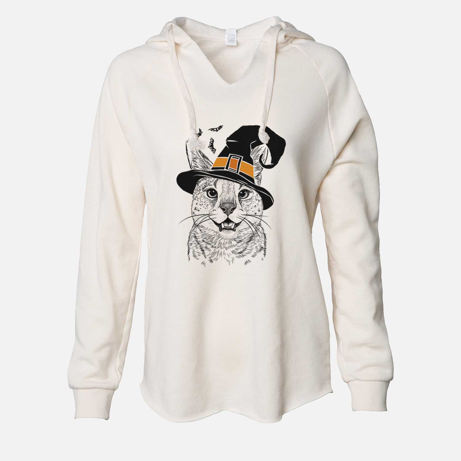 Witch Lucky the Serval Cat - Cali Wave Hooded Sweatshirt