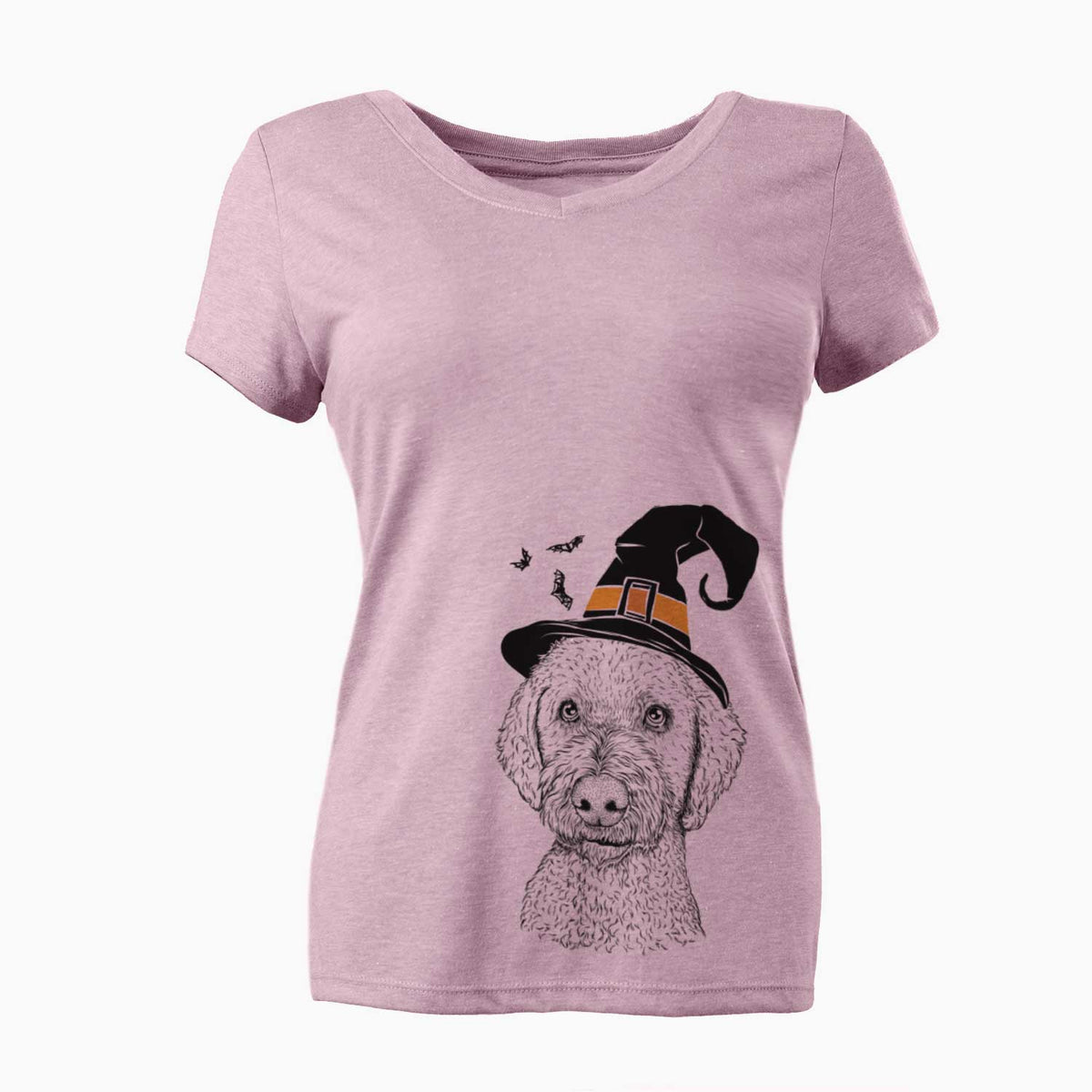 Witch Lucy Boo the Goldendoodle - Women's V-neck Shirt