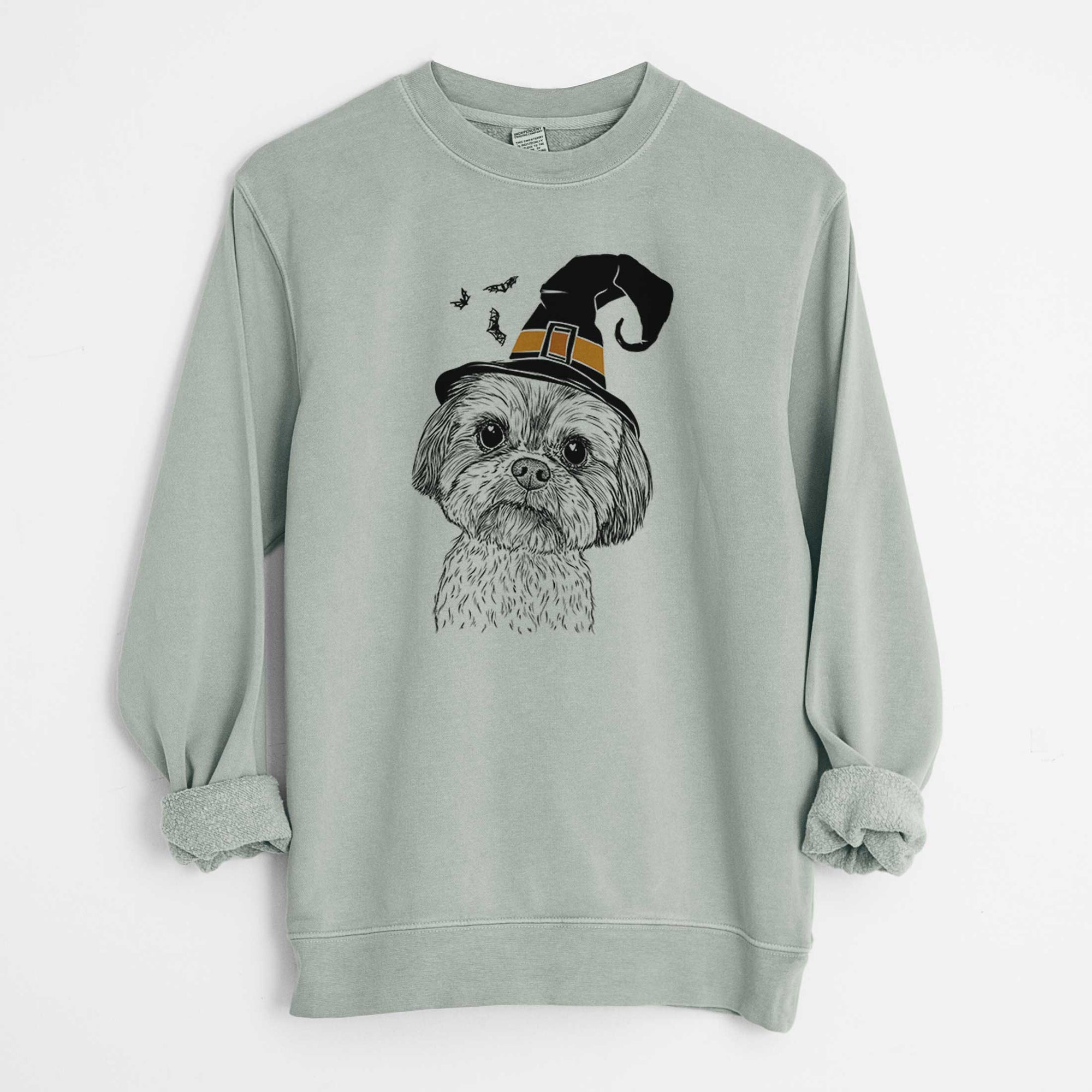 Witch Lucy the Shorkie - Unisex Pigment Dyed Crew Sweatshirt