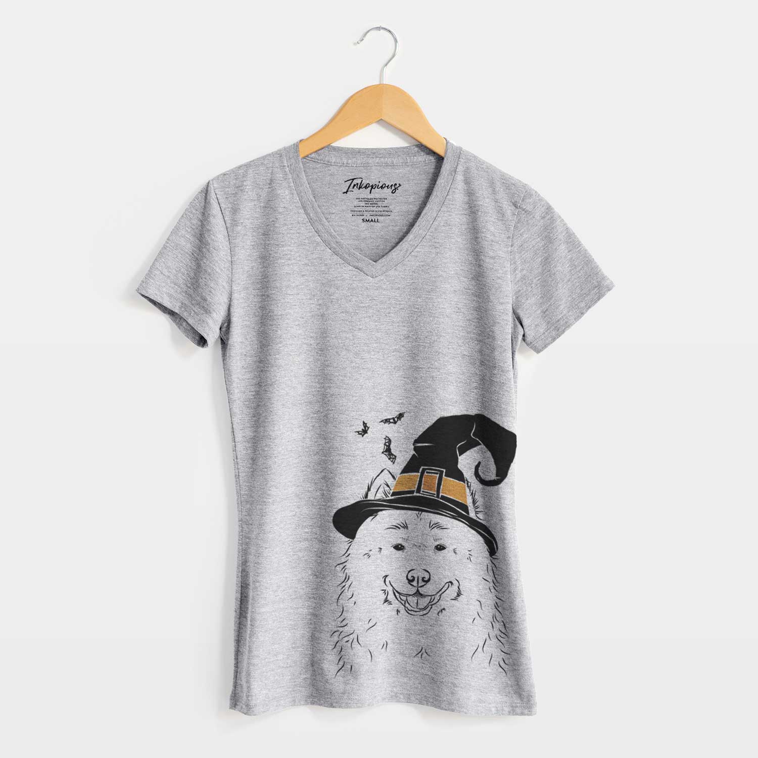 Witch Luka the Samoyed - Women's V-neck Shirt