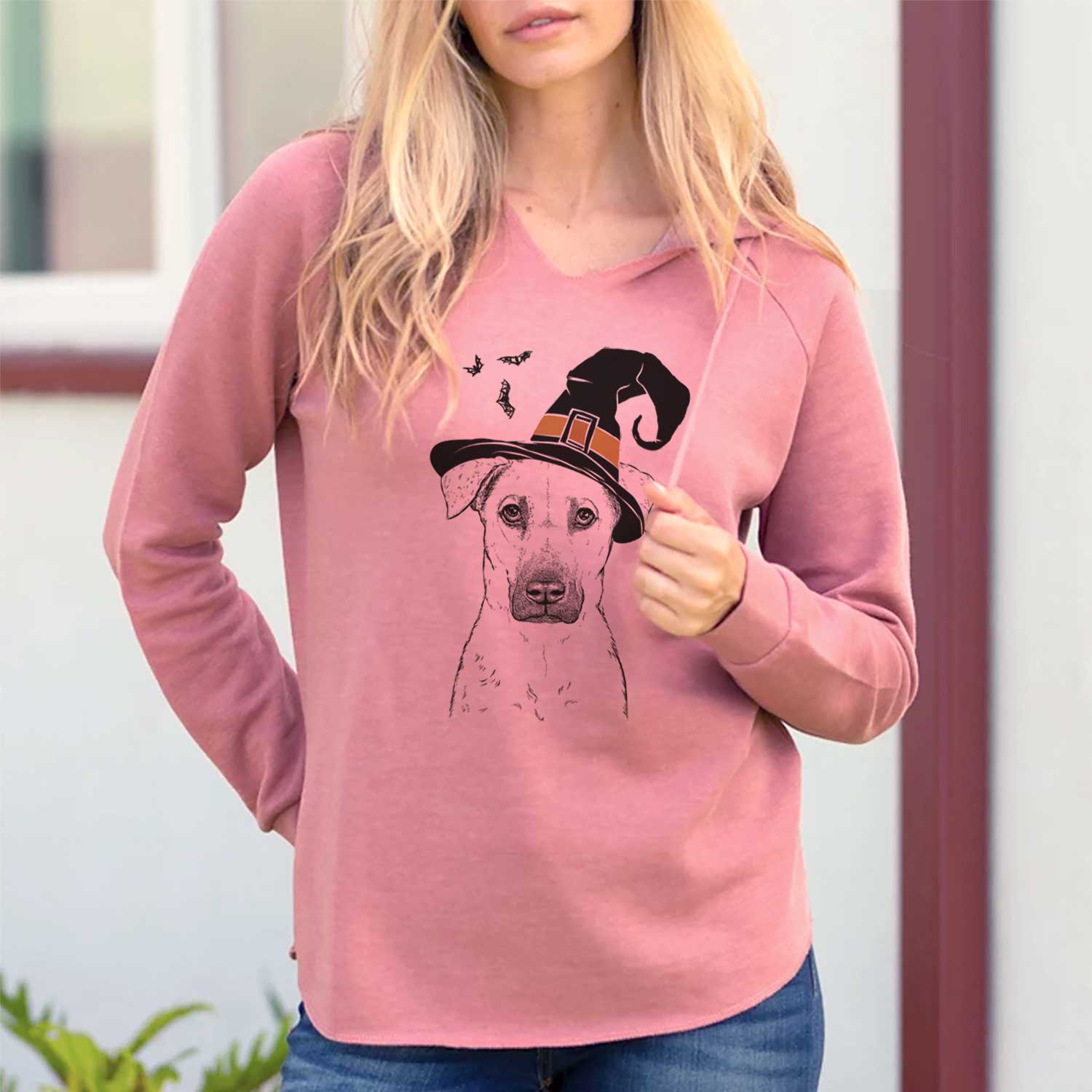 Witch Luna the Black Mouth Cur - Cali Wave Hooded Sweatshirt