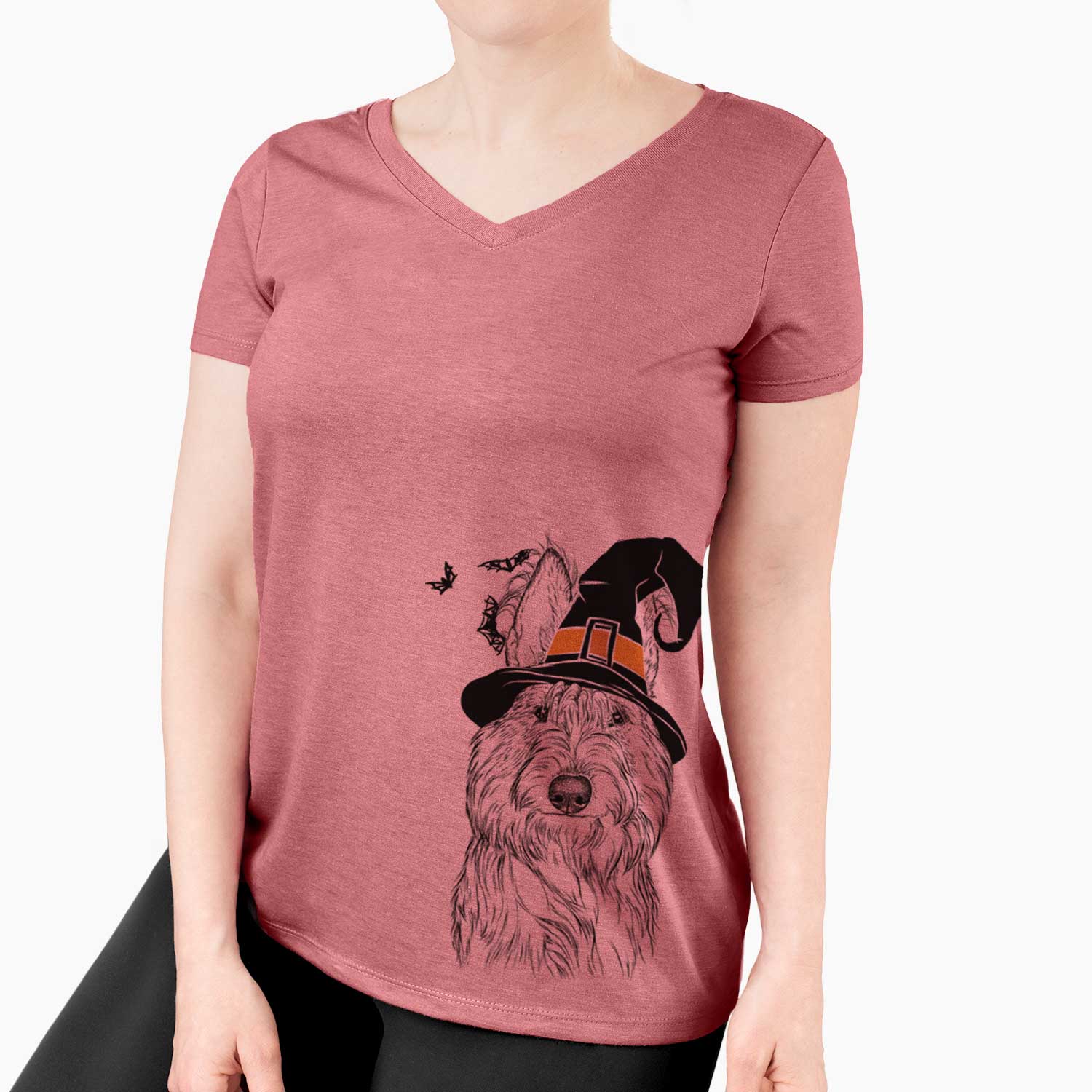 Witch Luna the Berger Picard - Women's V-neck Shirt