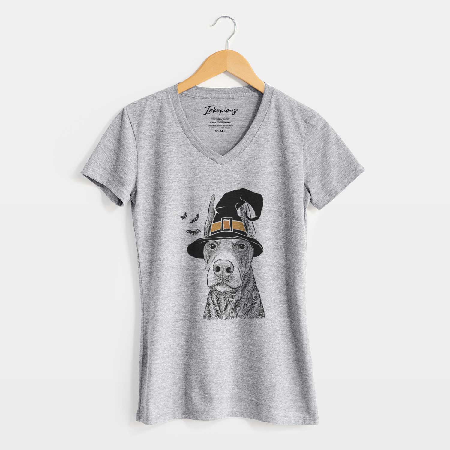 Witch Luna the Doberman Pinscher - Women's V-neck Shirt