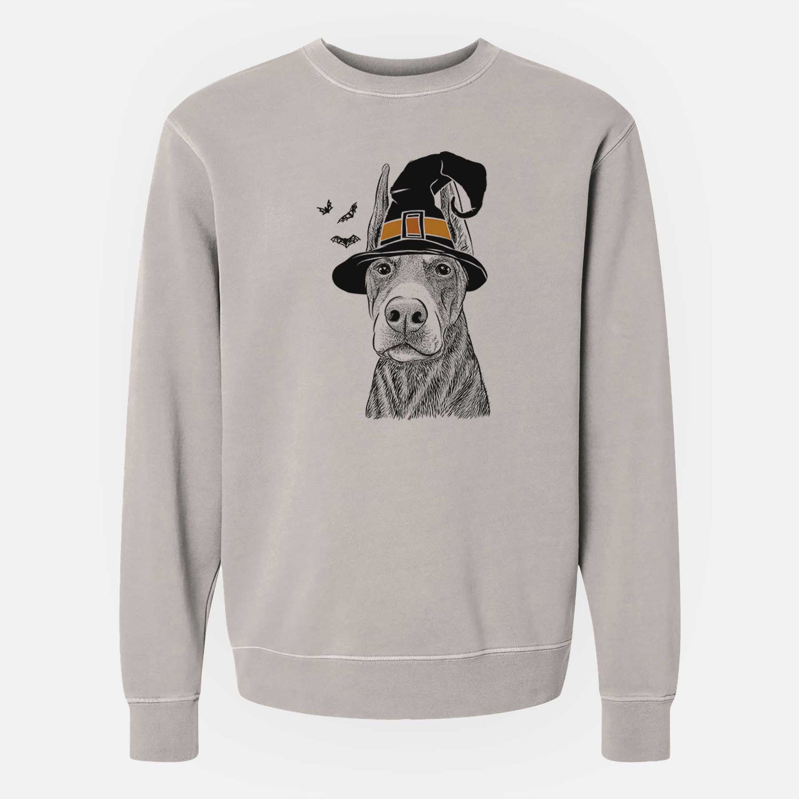 Witch Luna the Doberman Pinscher - Unisex Pigment Dyed Crew Sweatshirt