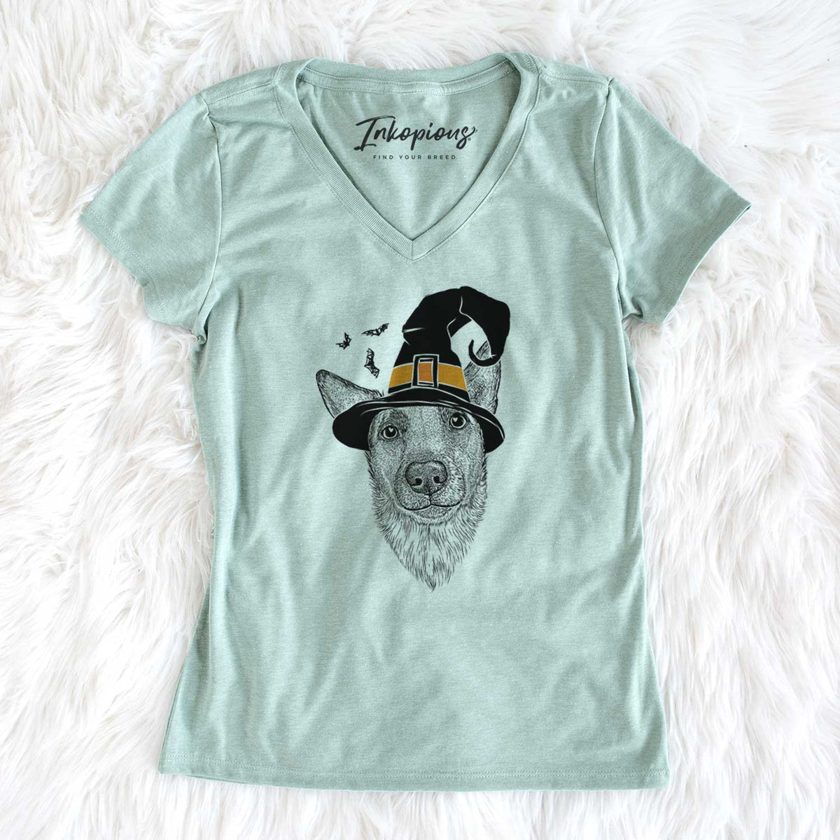 Witch Luna the Shepherd Mix - Women's V-neck Shirt