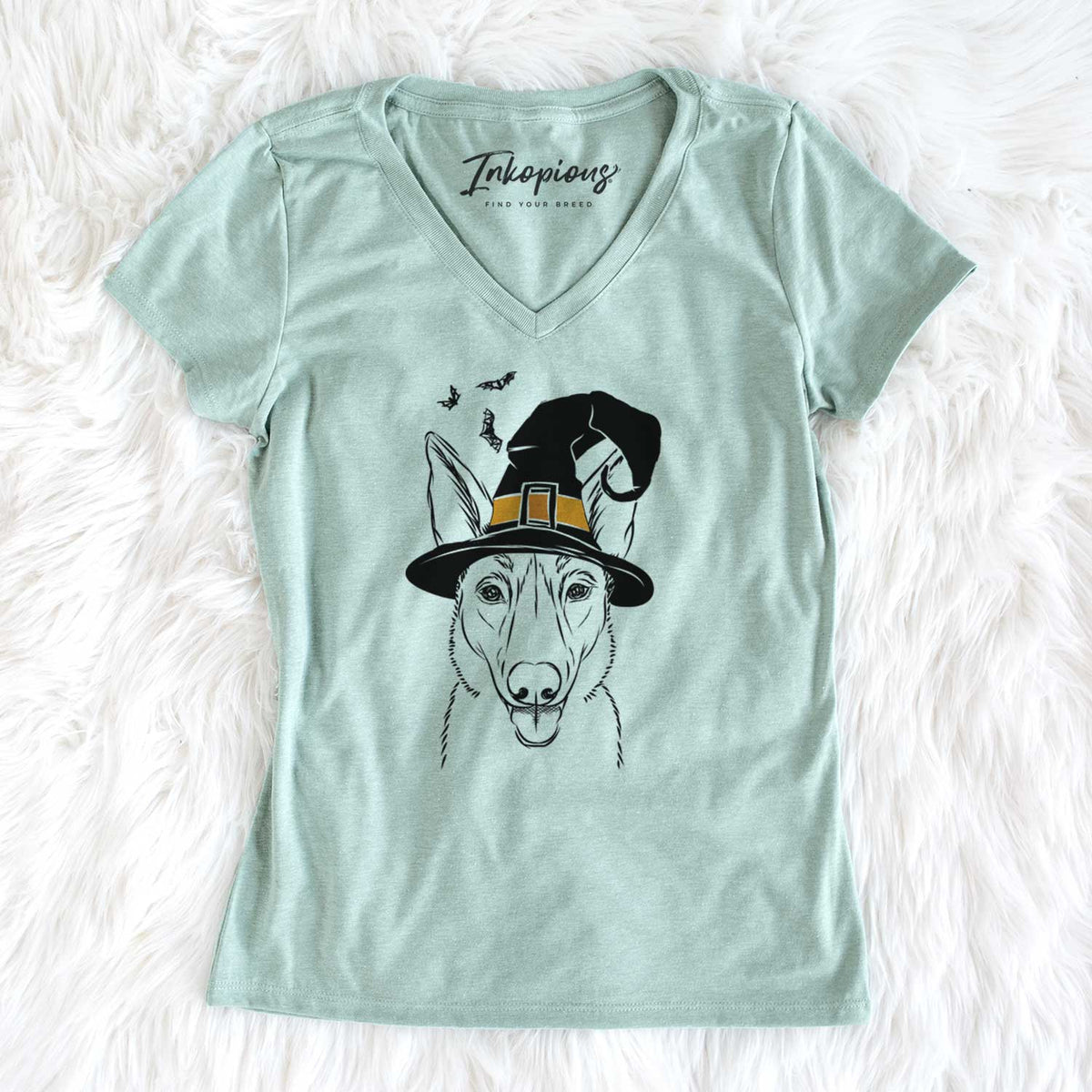 Witch Lyric the Belgian Malinois - Women's V-neck Shirt