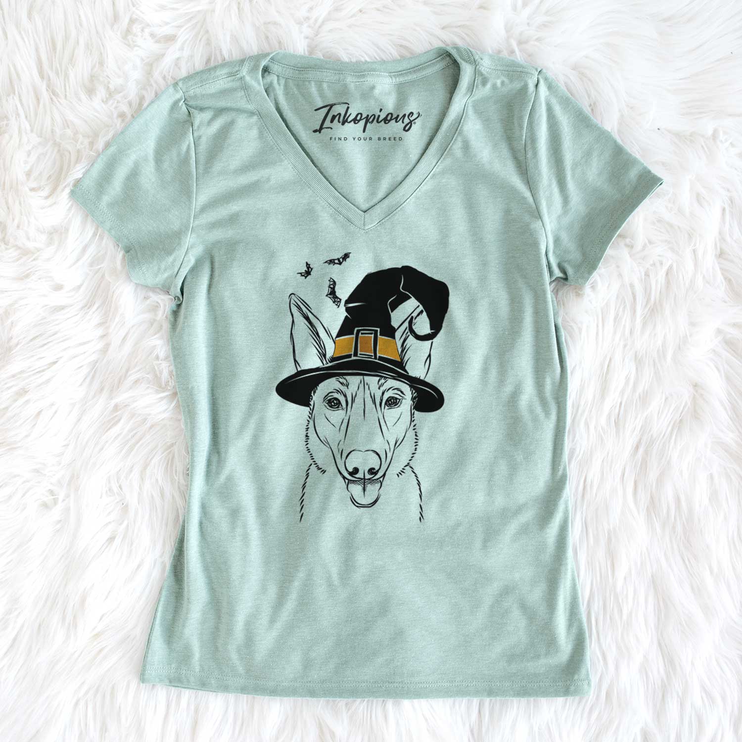 Witch Lyric the Belgian Malinois - Women's V-neck Shirt