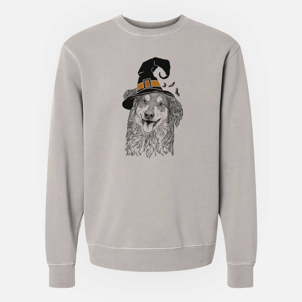 Witch Maddie the English Shepherd - Unisex Pigment Dyed Crew Sweatshirt