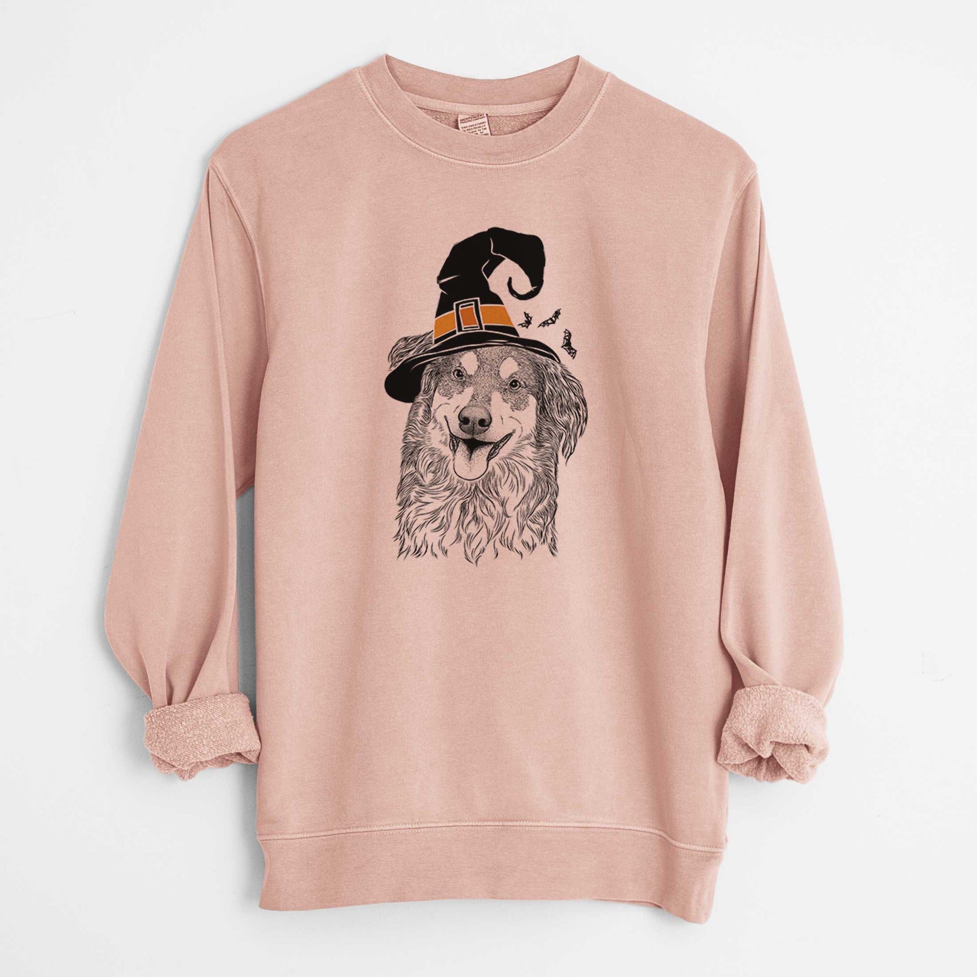 Witch Maddie the English Shepherd - Unisex Pigment Dyed Crew Sweatshirt