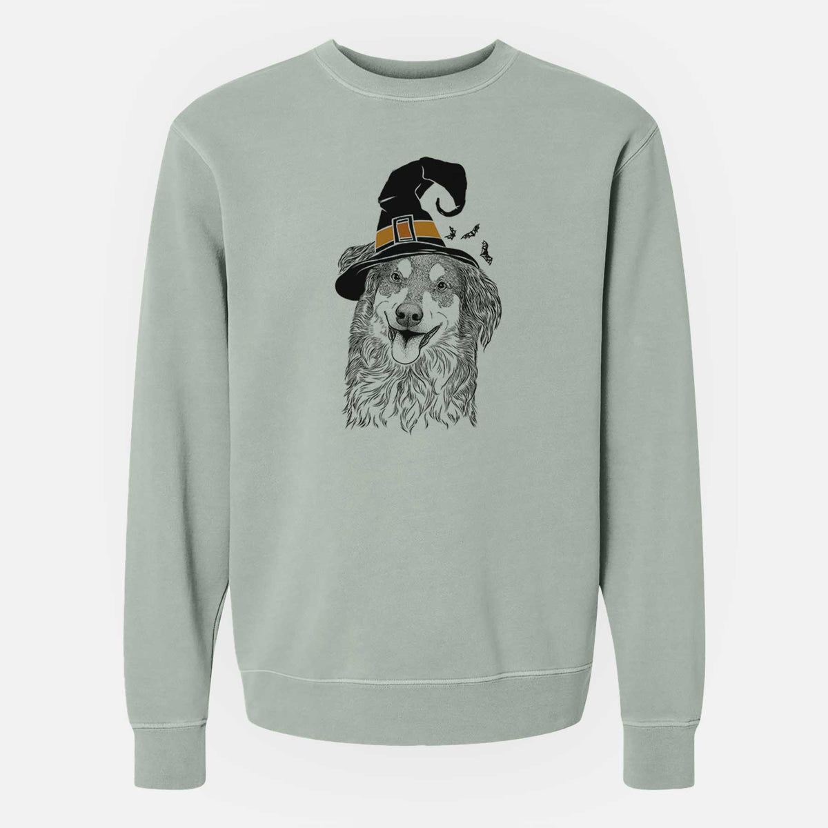 Witch Maddie the English Shepherd - Unisex Pigment Dyed Crew Sweatshirt