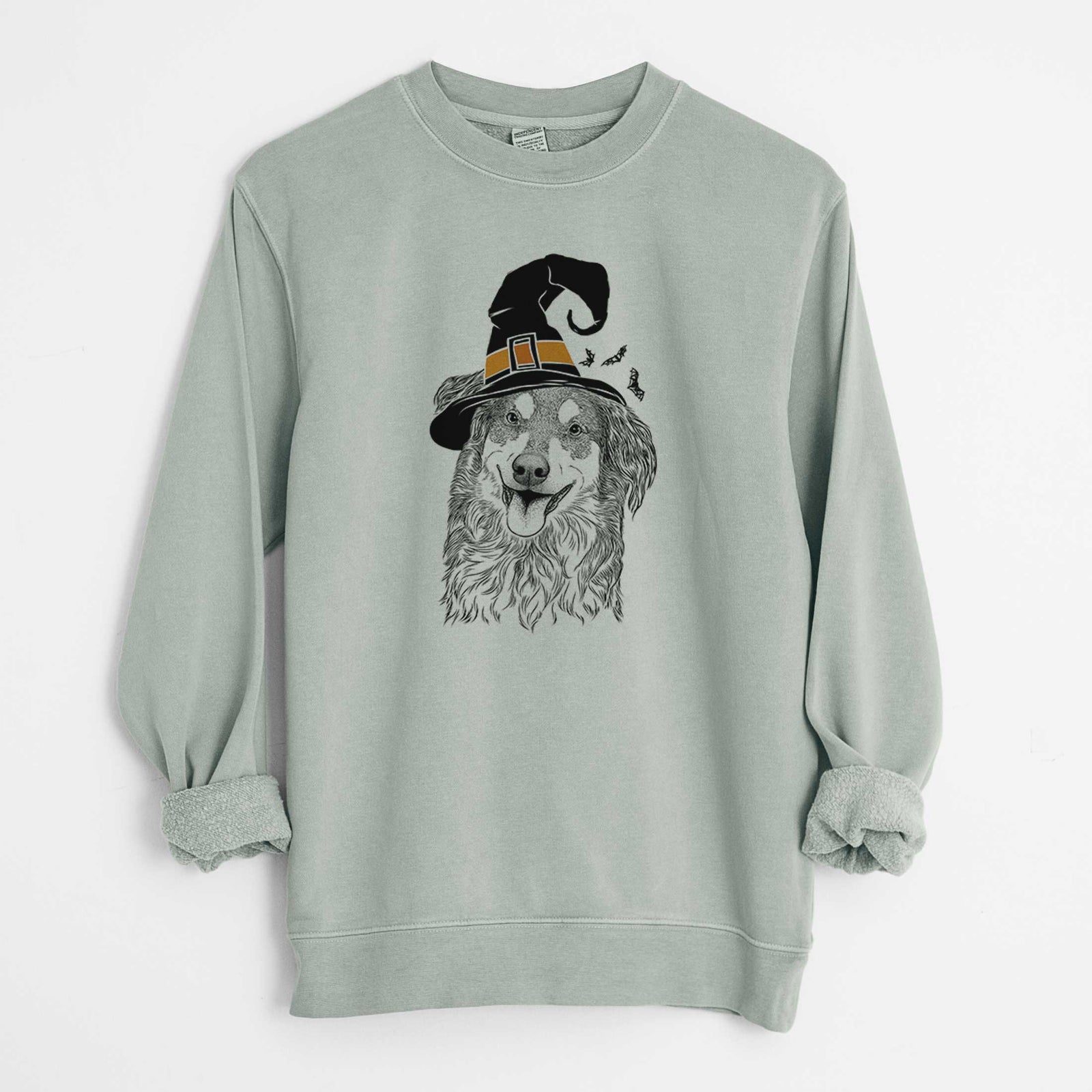 Witch Maddie the English Shepherd - Unisex Pigment Dyed Crew Sweatshirt