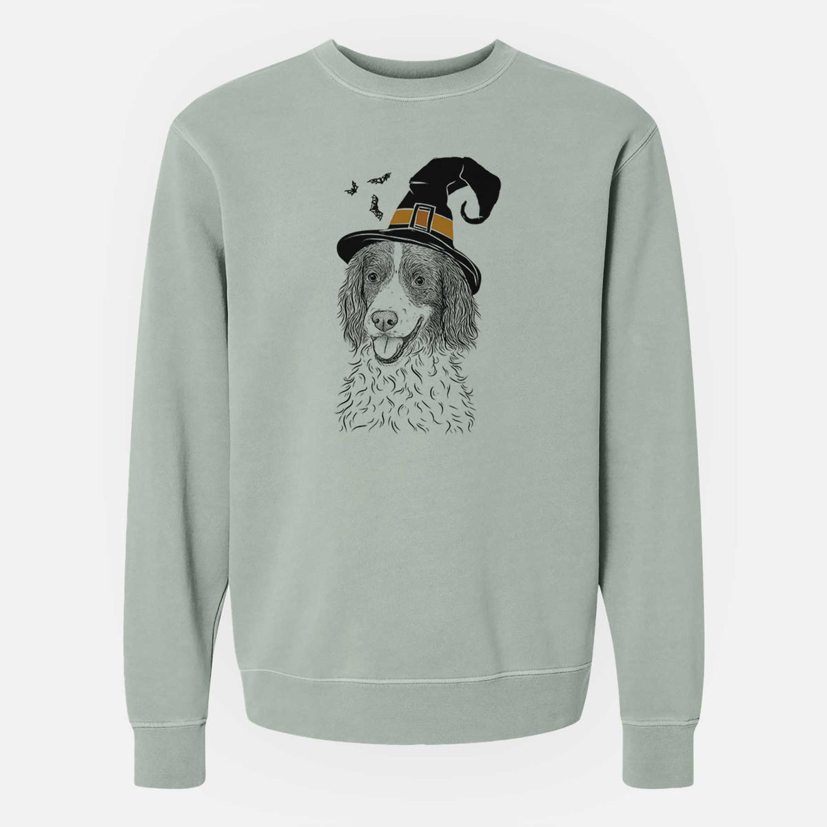 Witch Maggie the Springer Spaniel - Unisex Pigment Dyed Crew Sweatshirt