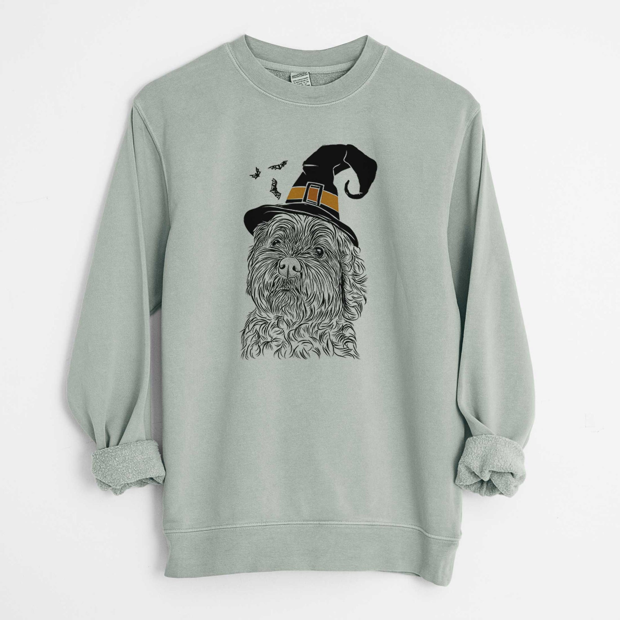 Witch Maggie Girl the Cockapoo - Unisex Pigment Dyed Crew Sweatshirt