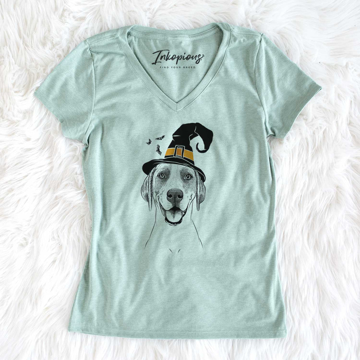 Witch Maggie the Treeing Walker Coonhound - Women's V-neck Shirt