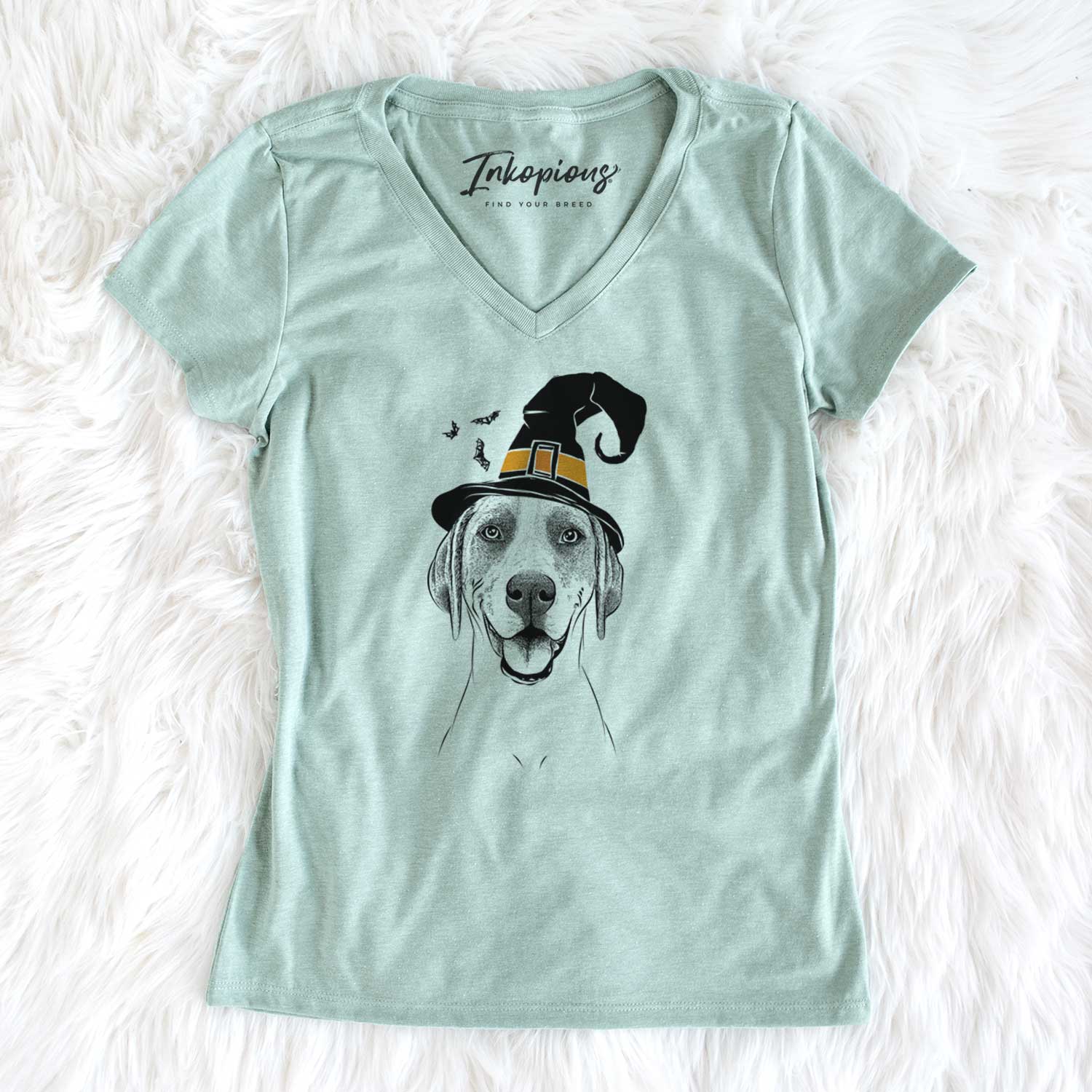 Witch Maggie the Treeing Walker Coonhound - Women's V-neck Shirt