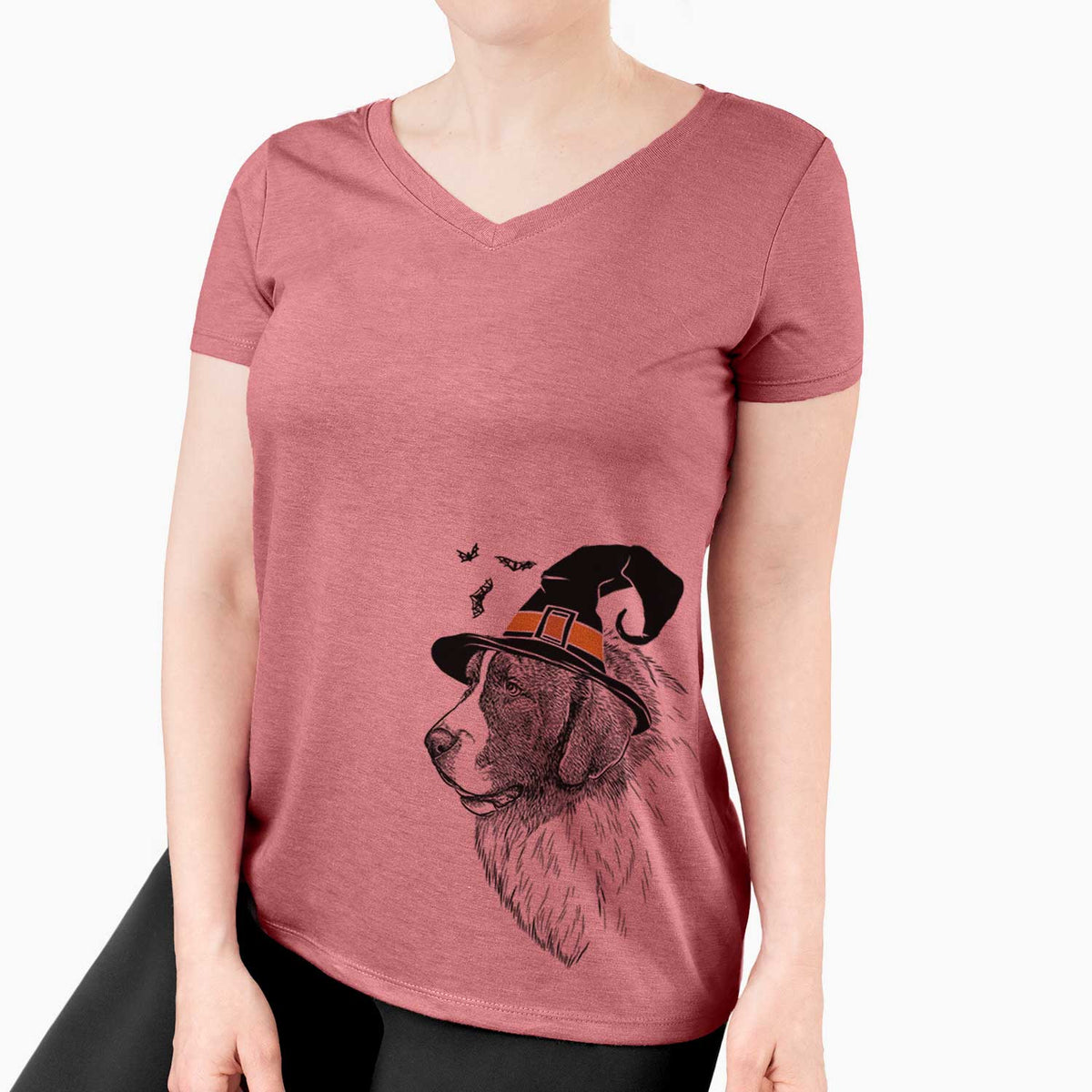 Witch Magnus the Pyrenean Mastiff - Women's V-neck Shirt