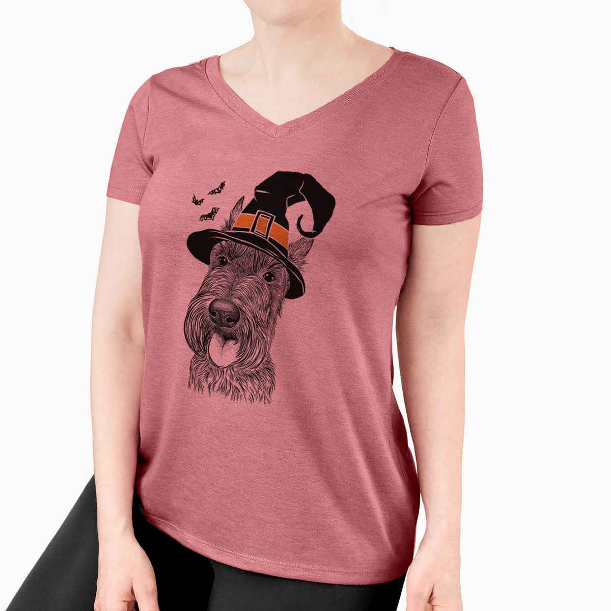 Witch Magnus the Scottish Terrier - Women's V-neck Shirt