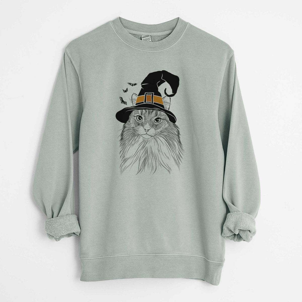 Witch Maks the Siberian Cat - Unisex Pigment Dyed Crew Sweatshirt