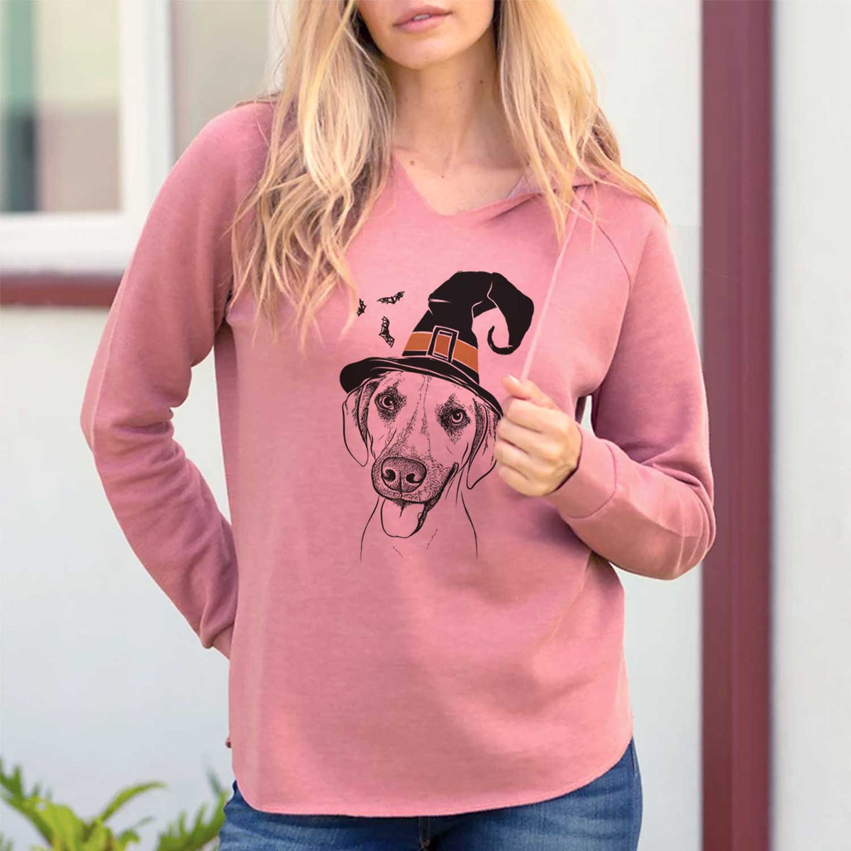 Witch Malia the American Foxhound Mix - Cali Wave Hooded Sweatshirt