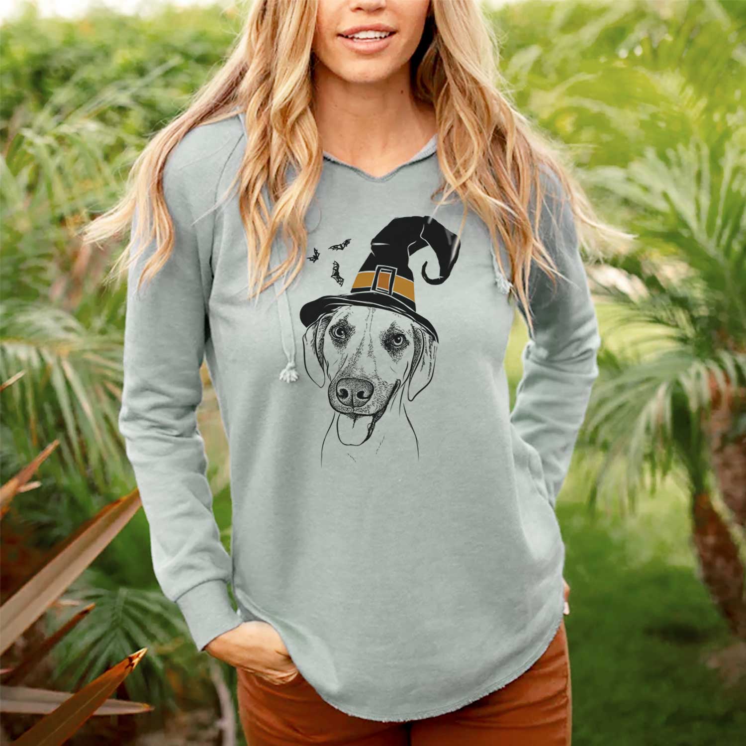 Witch Malia the American Foxhound Mix - Cali Wave Hooded Sweatshirt