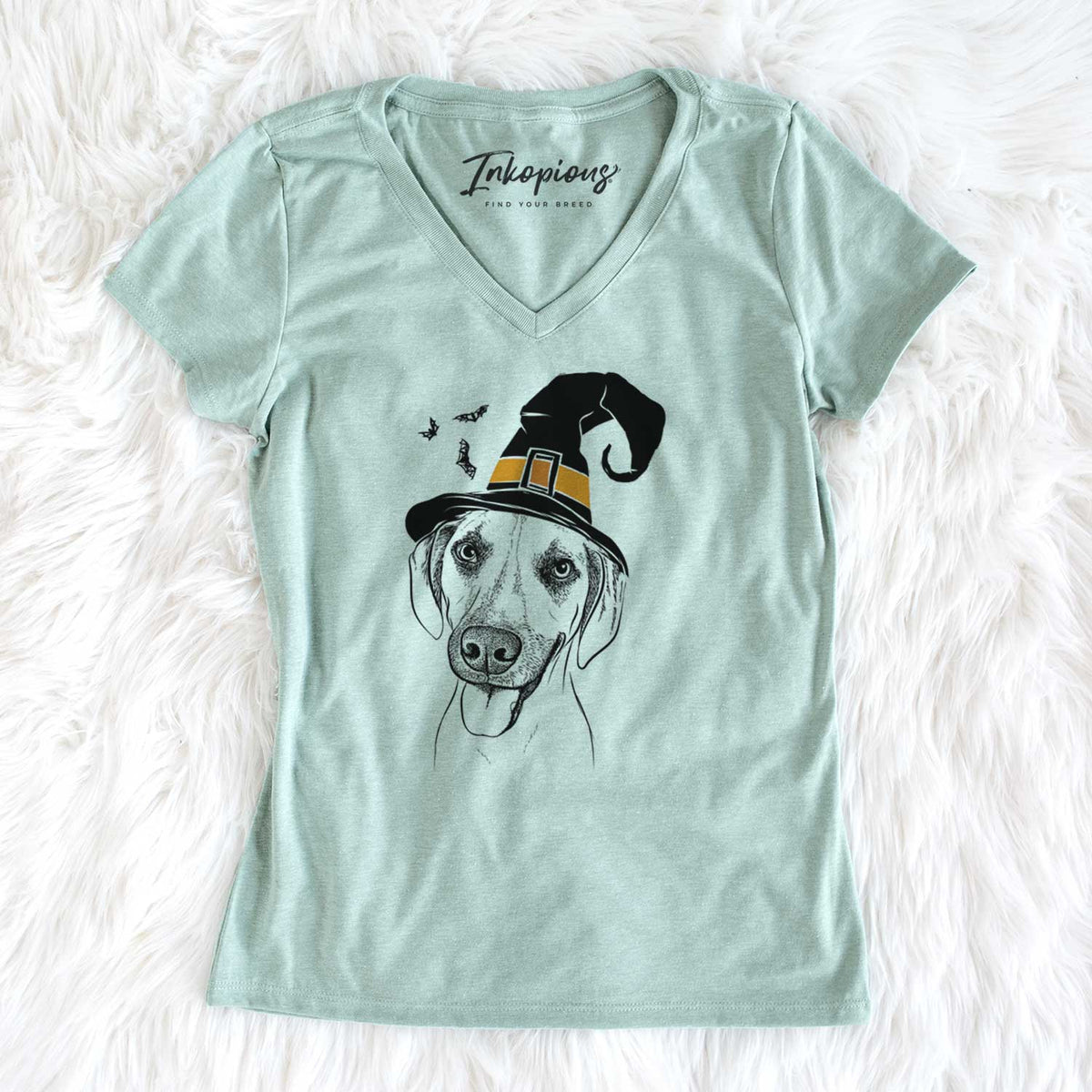 Witch Malia the American Foxhound Mix - Women's V-neck Shirt