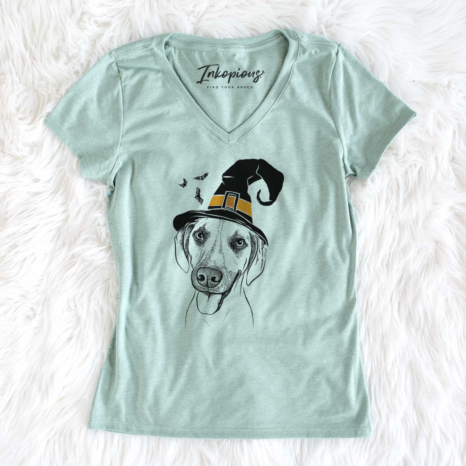 Witch Malia the American Foxhound Mix - Women's V-neck Shirt