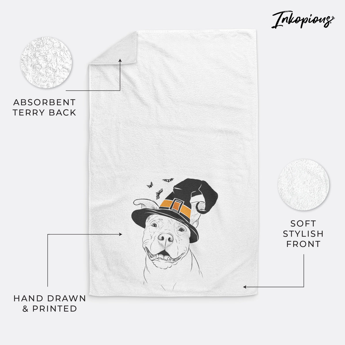 Malibu the Staffordshire Terrier/Pitbull Mix Decorative Hand Towel