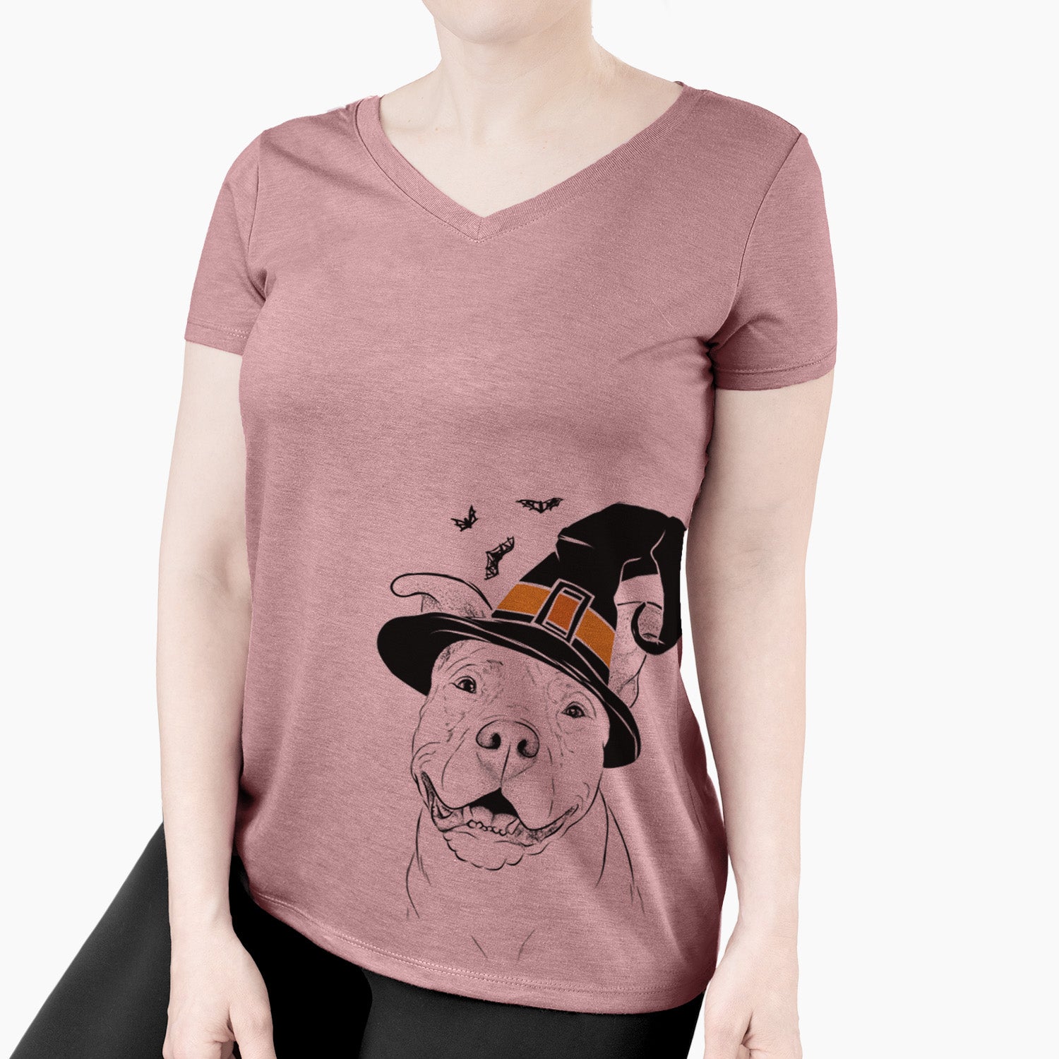 Witch Malibu the Staffordshire Terrier/Pitbull Mix - Women's Perfect V-neck Shirt