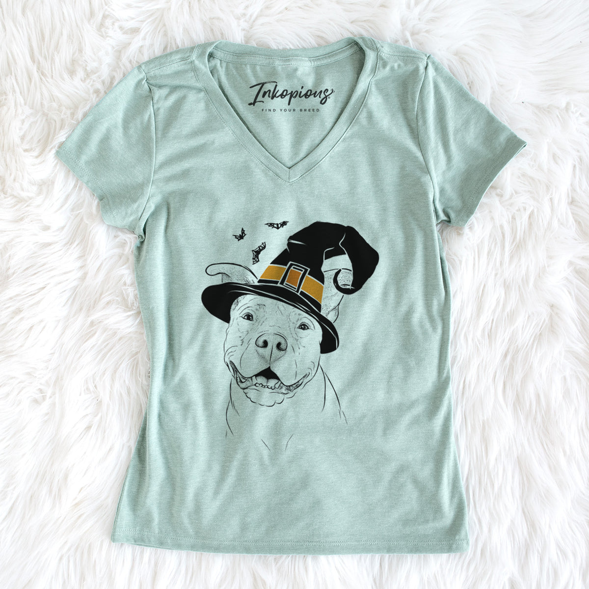 Witch Malibu the Staffordshire Terrier/Pitbull Mix - Women's Perfect V-neck Shirt