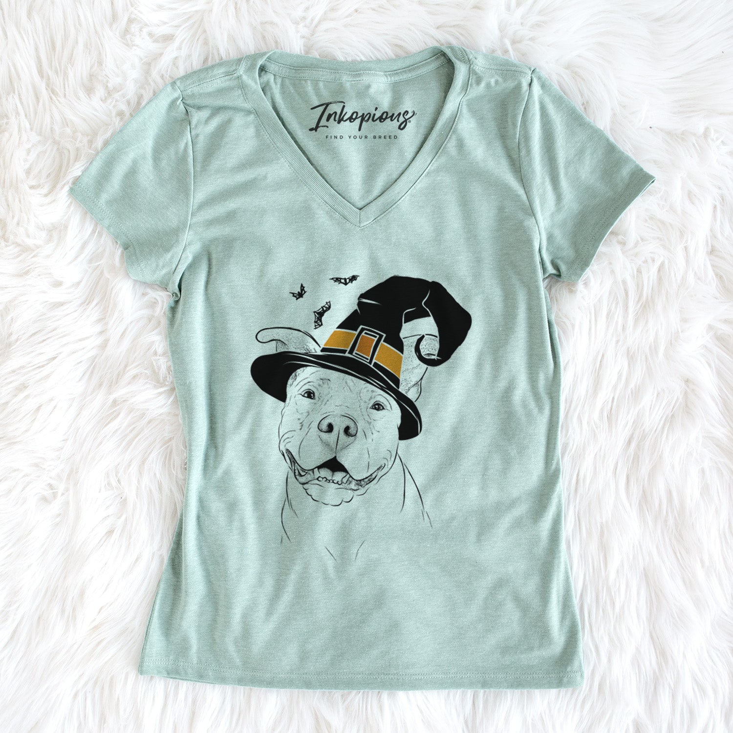 Witch Malibu the Staffordshire Terrier/Pitbull Mix - Women's Perfect V-neck Shirt