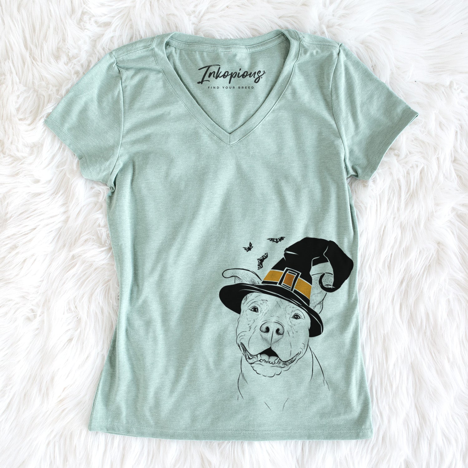 Witch Malibu the Staffordshire Terrier/Pitbull Mix - Women's Perfect V-neck Shirt