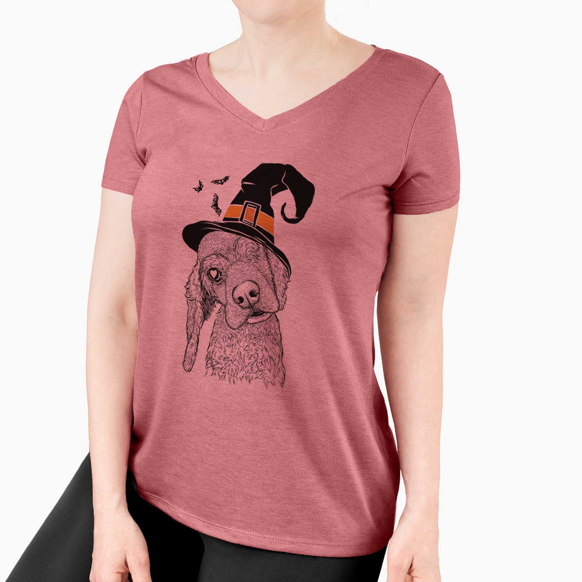 Witch Mambo #5 the Cocker Spaniel - Women's V-neck Shirt