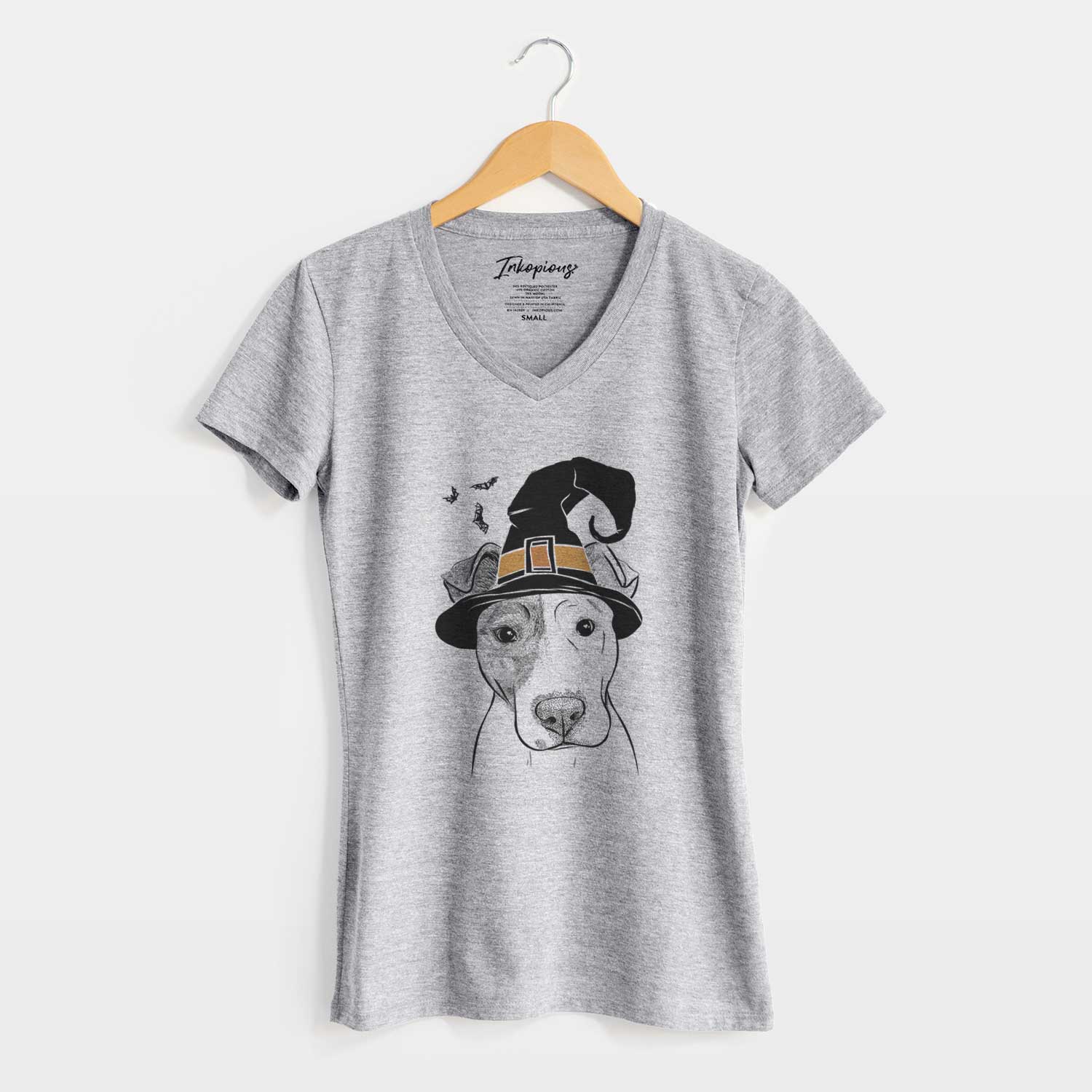 Witch Manchi the Pitbull Mix - Women's V-neck Shirt