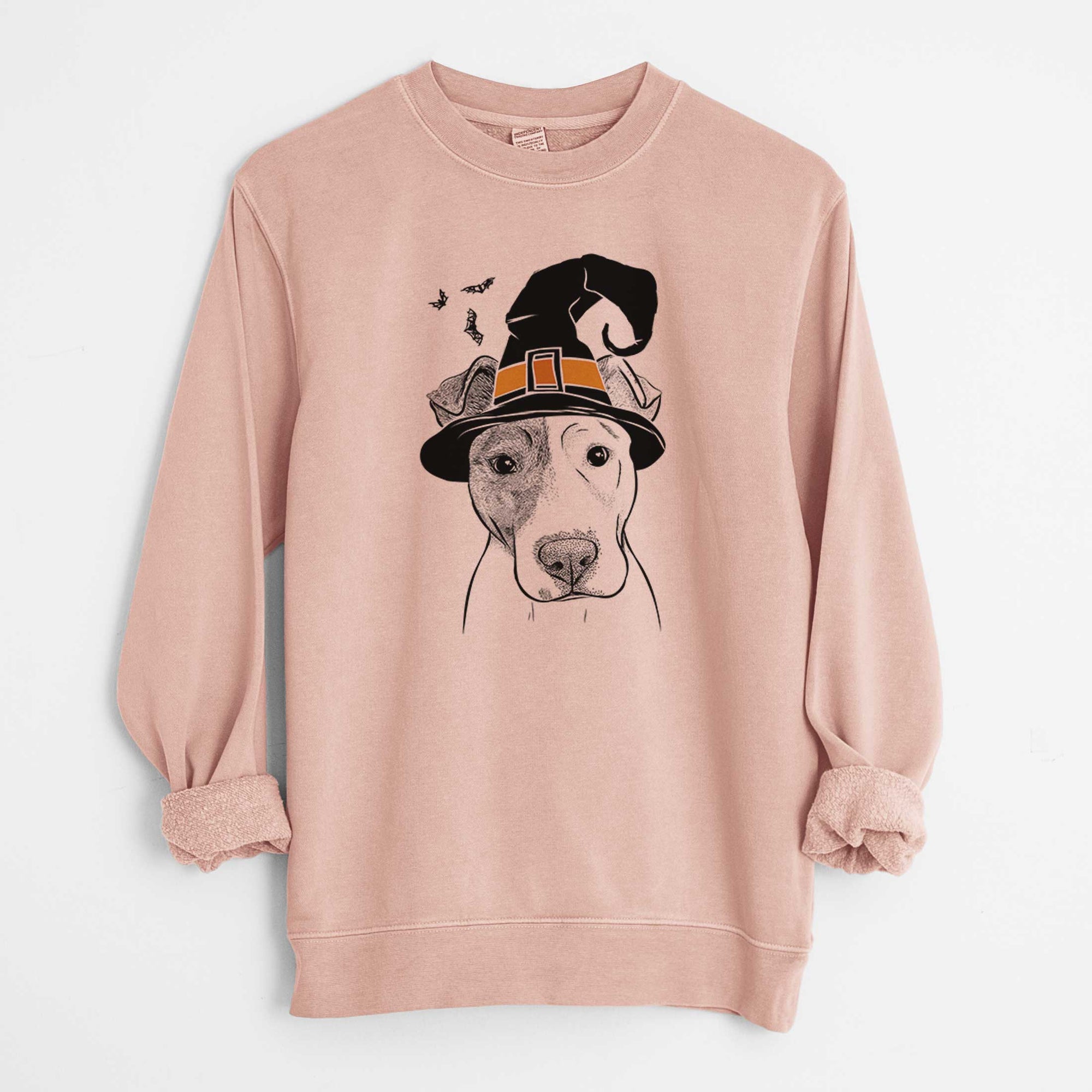 Witch Manchi the Pitbull Mix - Unisex Pigment Dyed Crew Sweatshirt