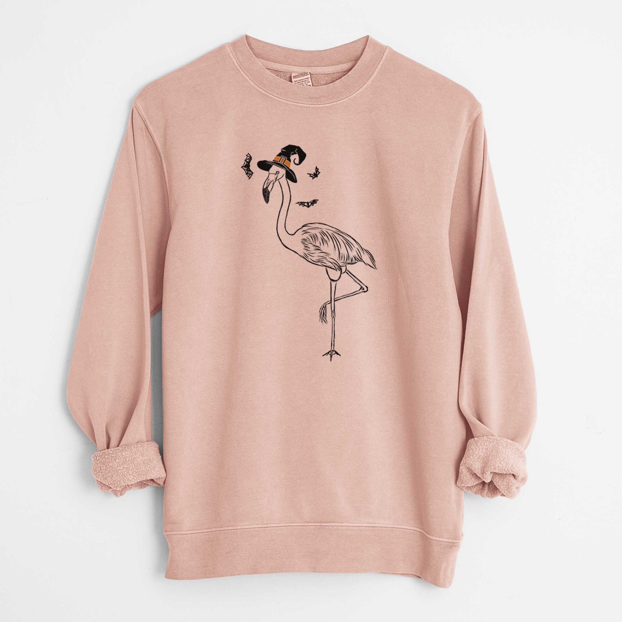 Witch Mango the Flamingo - Unisex Pigment Dyed Crew Sweatshirt