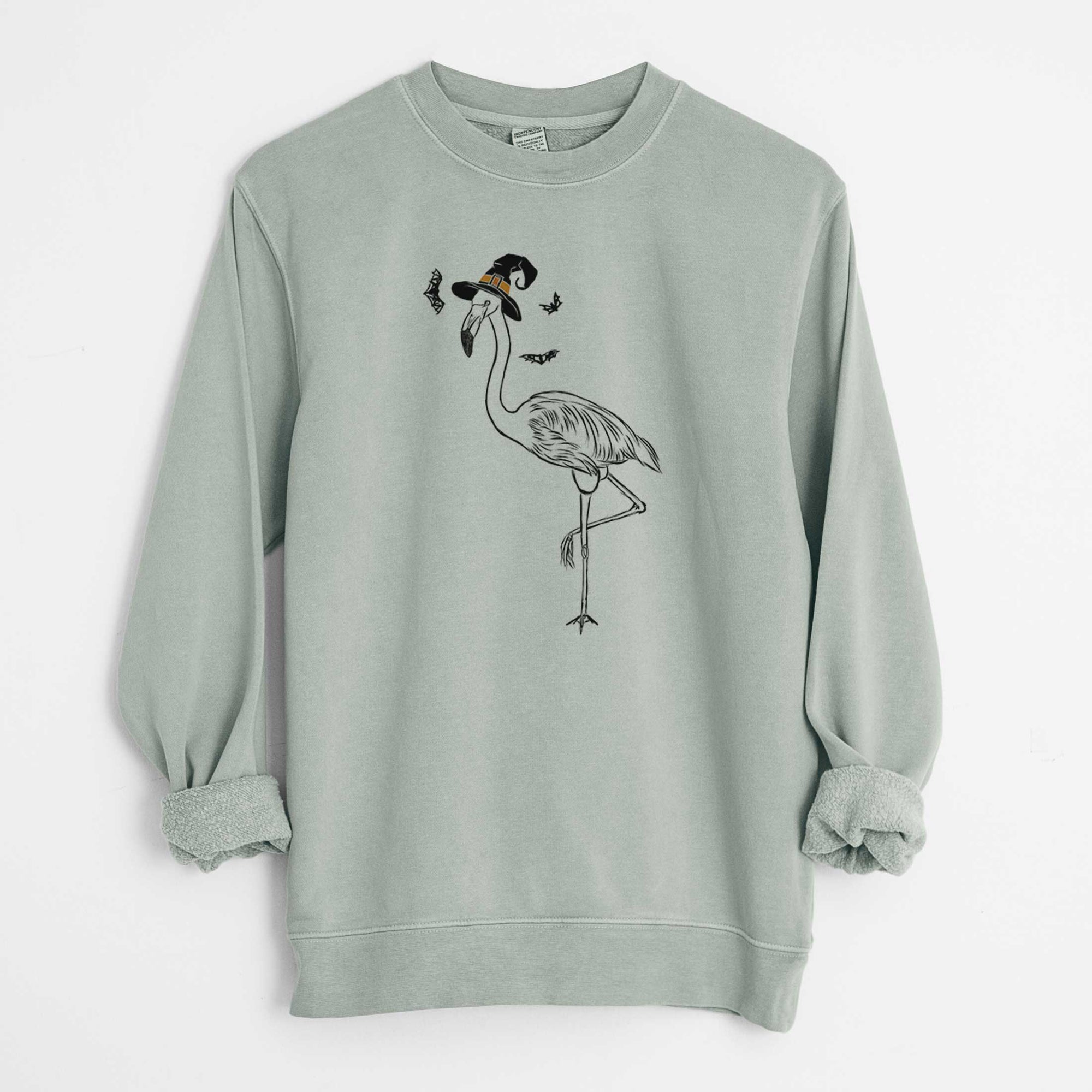 Witch Mango the Flamingo - Unisex Pigment Dyed Crew Sweatshirt